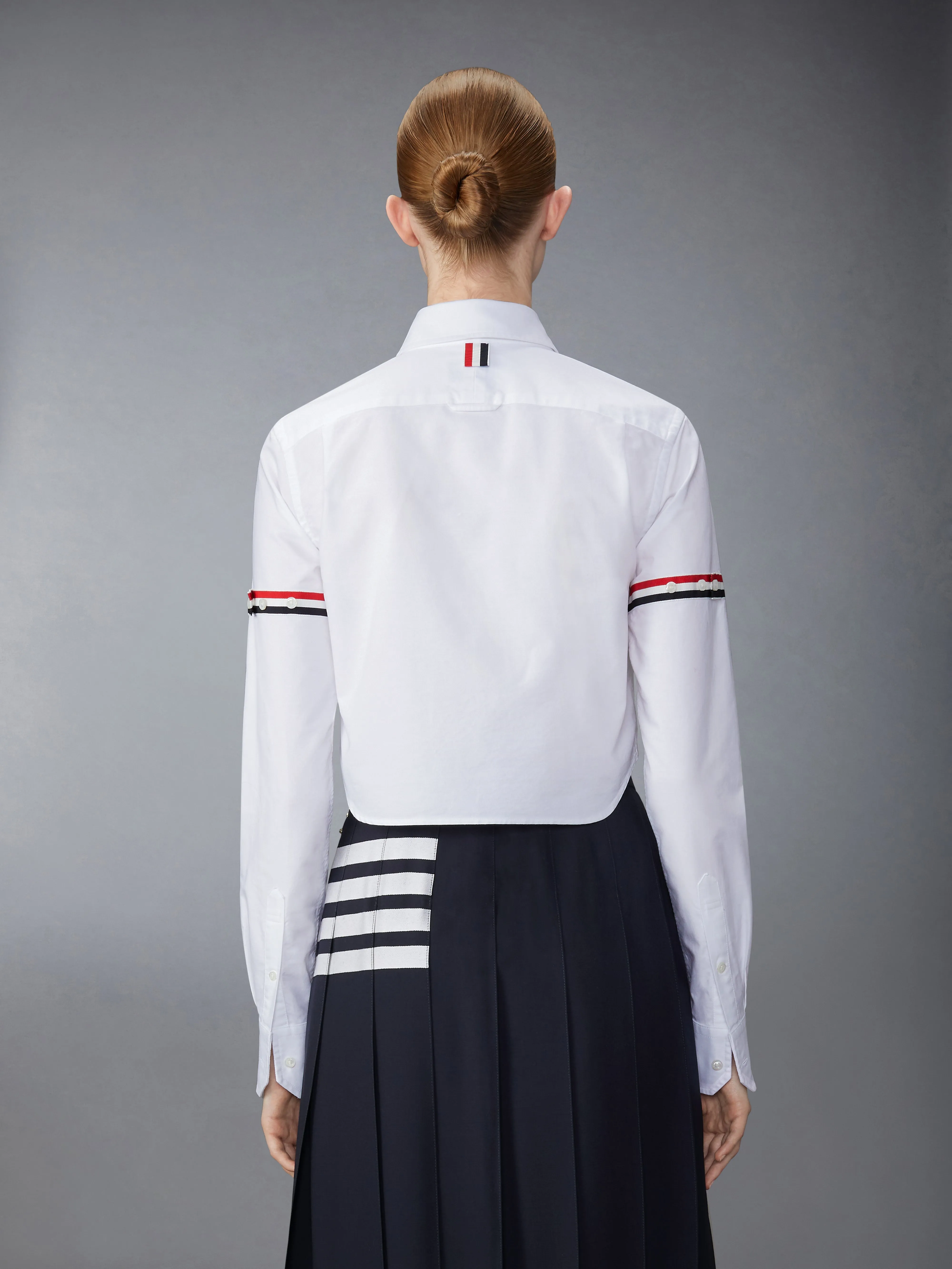 OXFORD CROPPED SHIRT WITH ARMBANDS sold by Thom Browne product image thumbnail 3