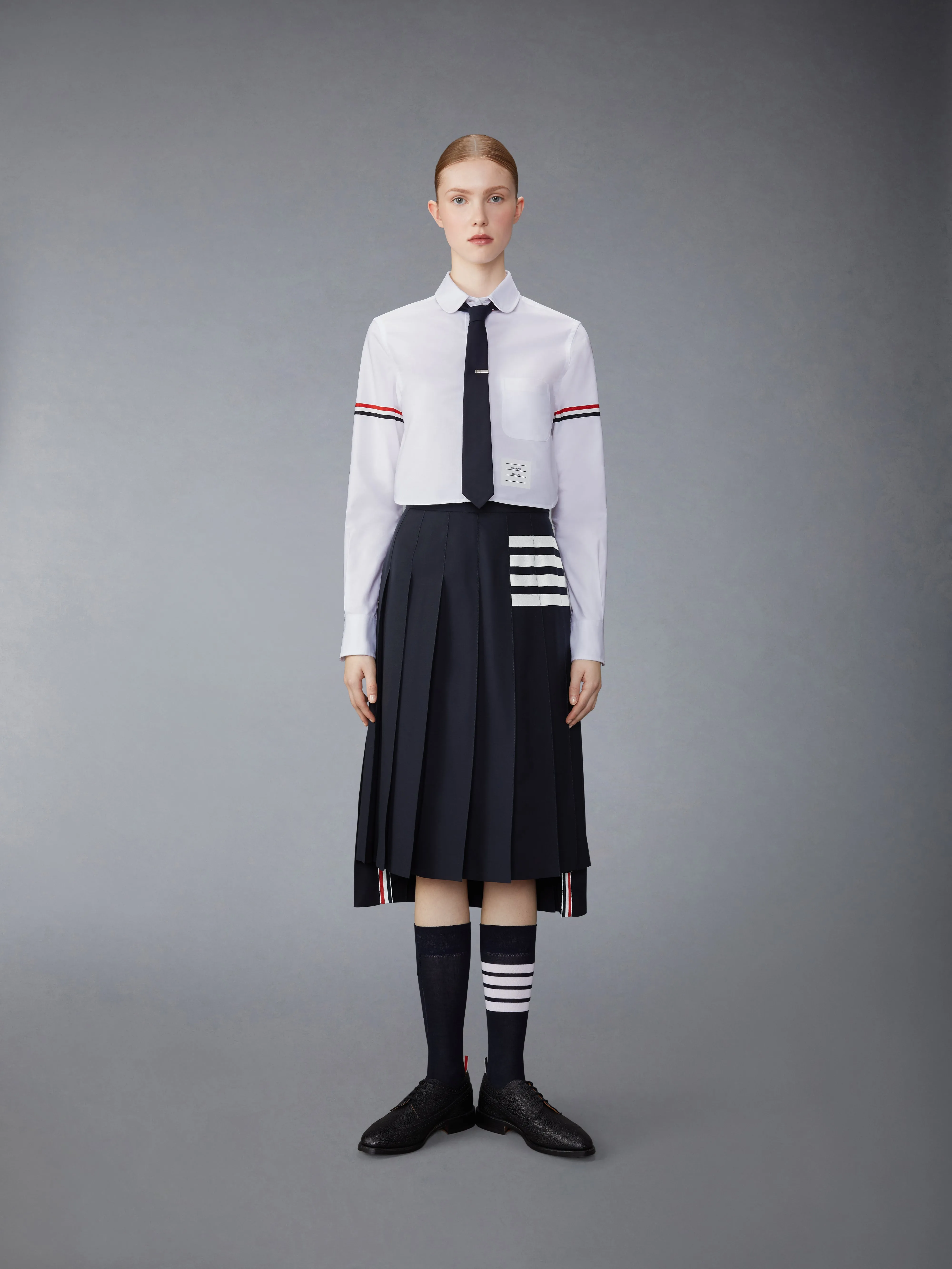 OXFORD CROPPED SHIRT WITH ARMBANDS sold by Thom Browne product image thumbnail 4