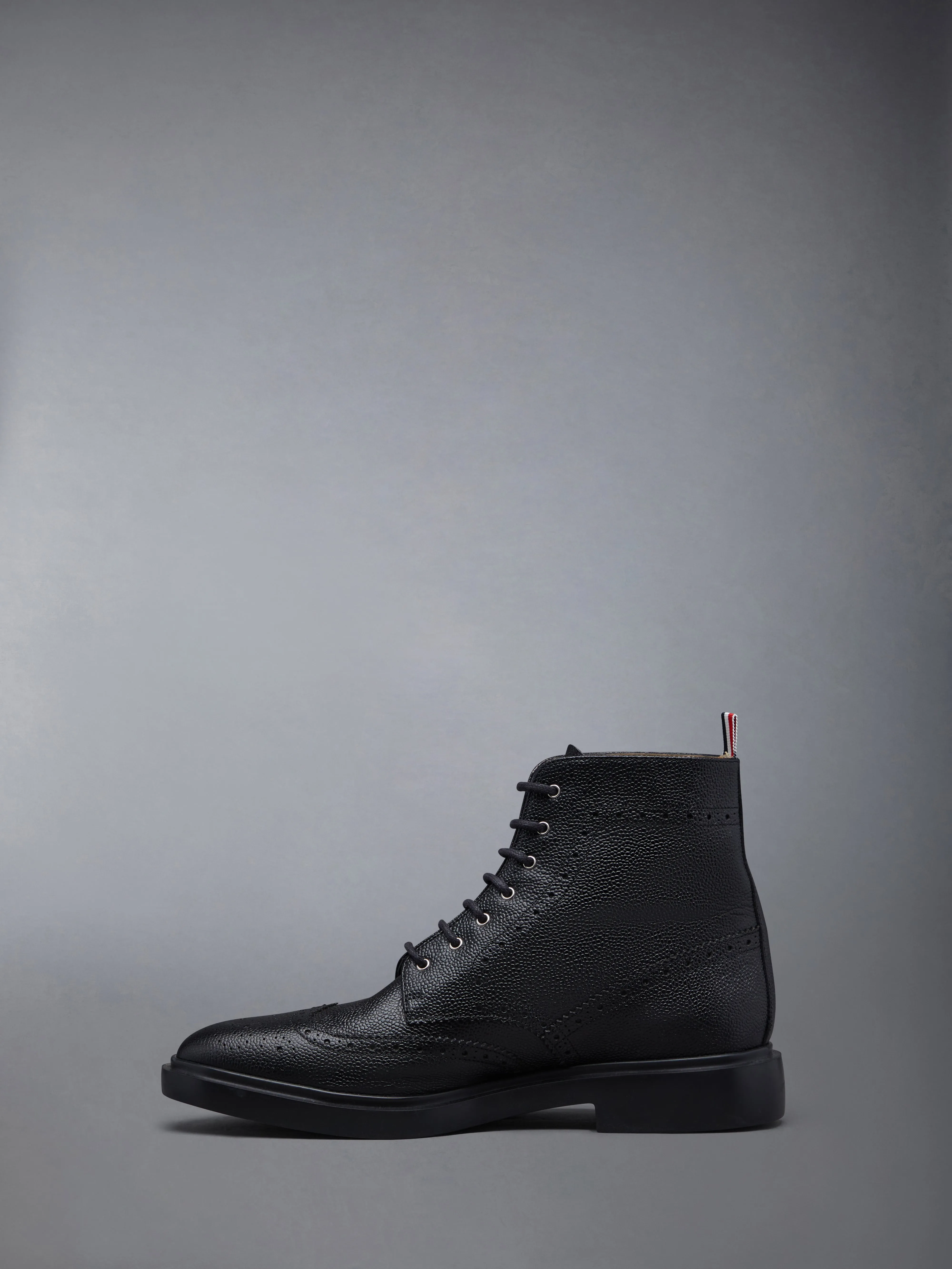 PEBBLE GRAIN LEATHER WINGTIP BOOTS WITH RUBBER SOLES sold by Thom Browne product image thumbnail 3