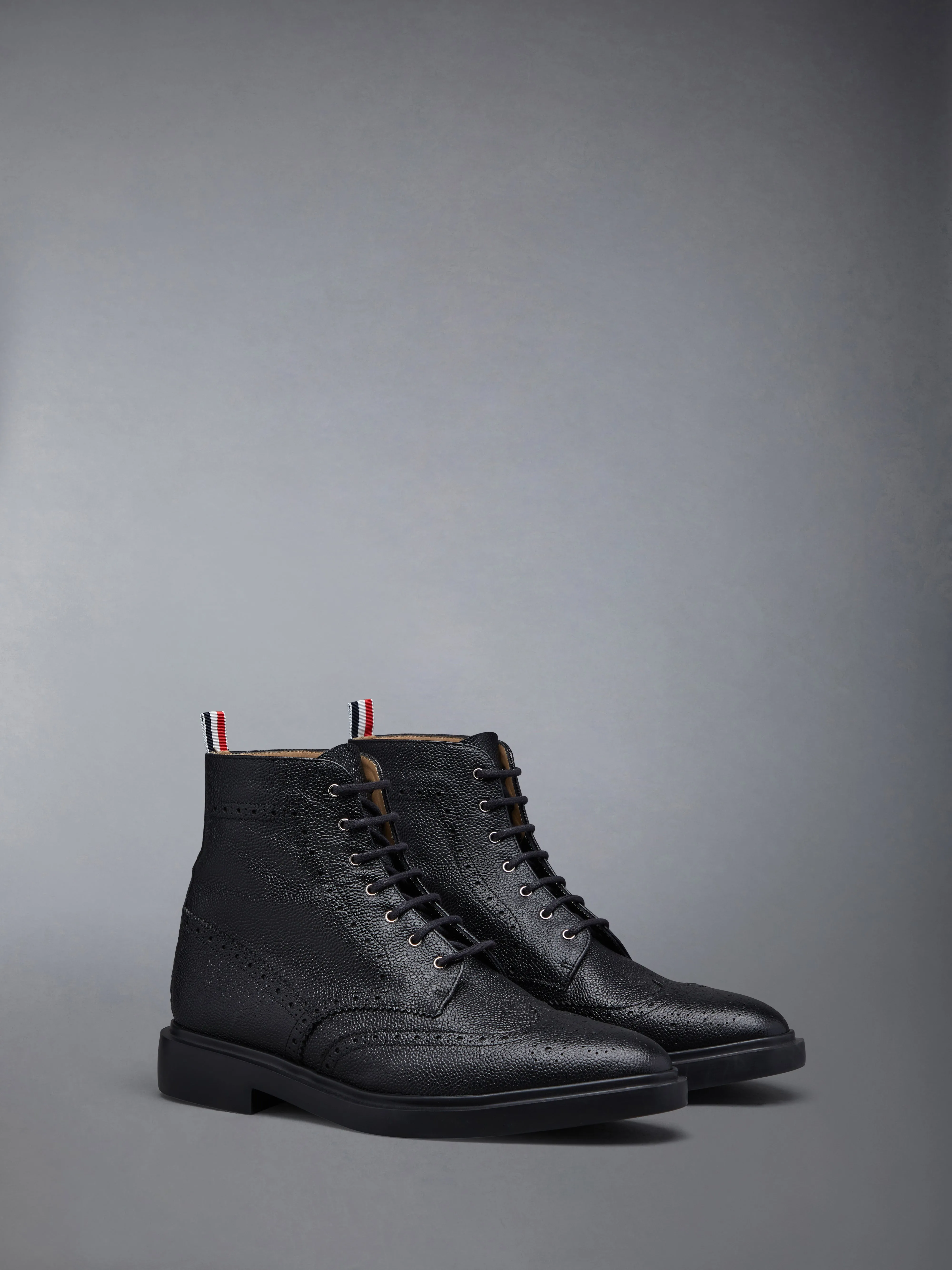 PEBBLE GRAIN LEATHER WINGTIP BOOTS WITH RUBBER SOLES sold by Thom Browne product image thumbnail 2