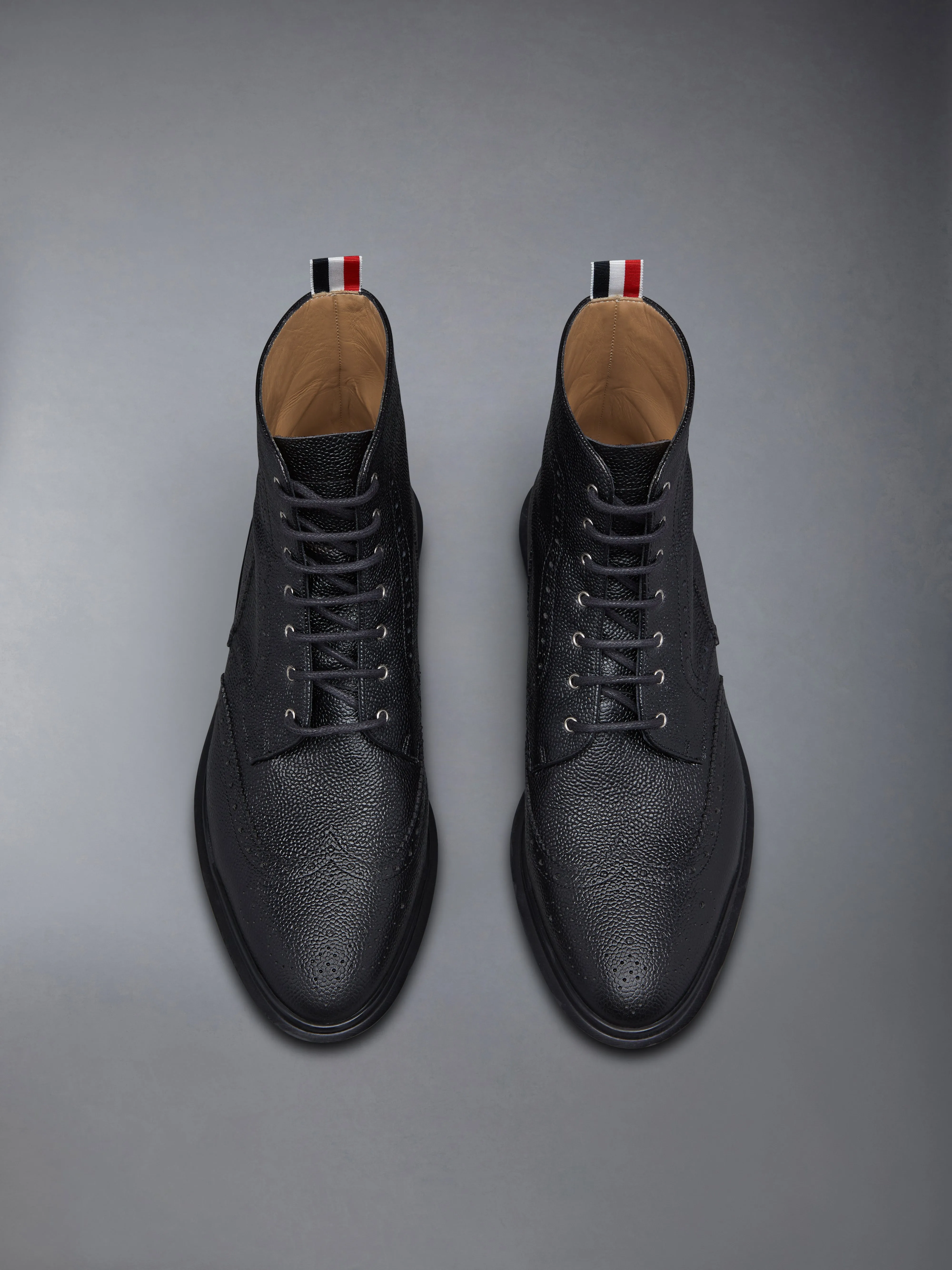 PEBBLE GRAIN LEATHER WINGTIP BOOTS WITH RUBBER SOLES sold by Thom Browne product image thumbnail 5
