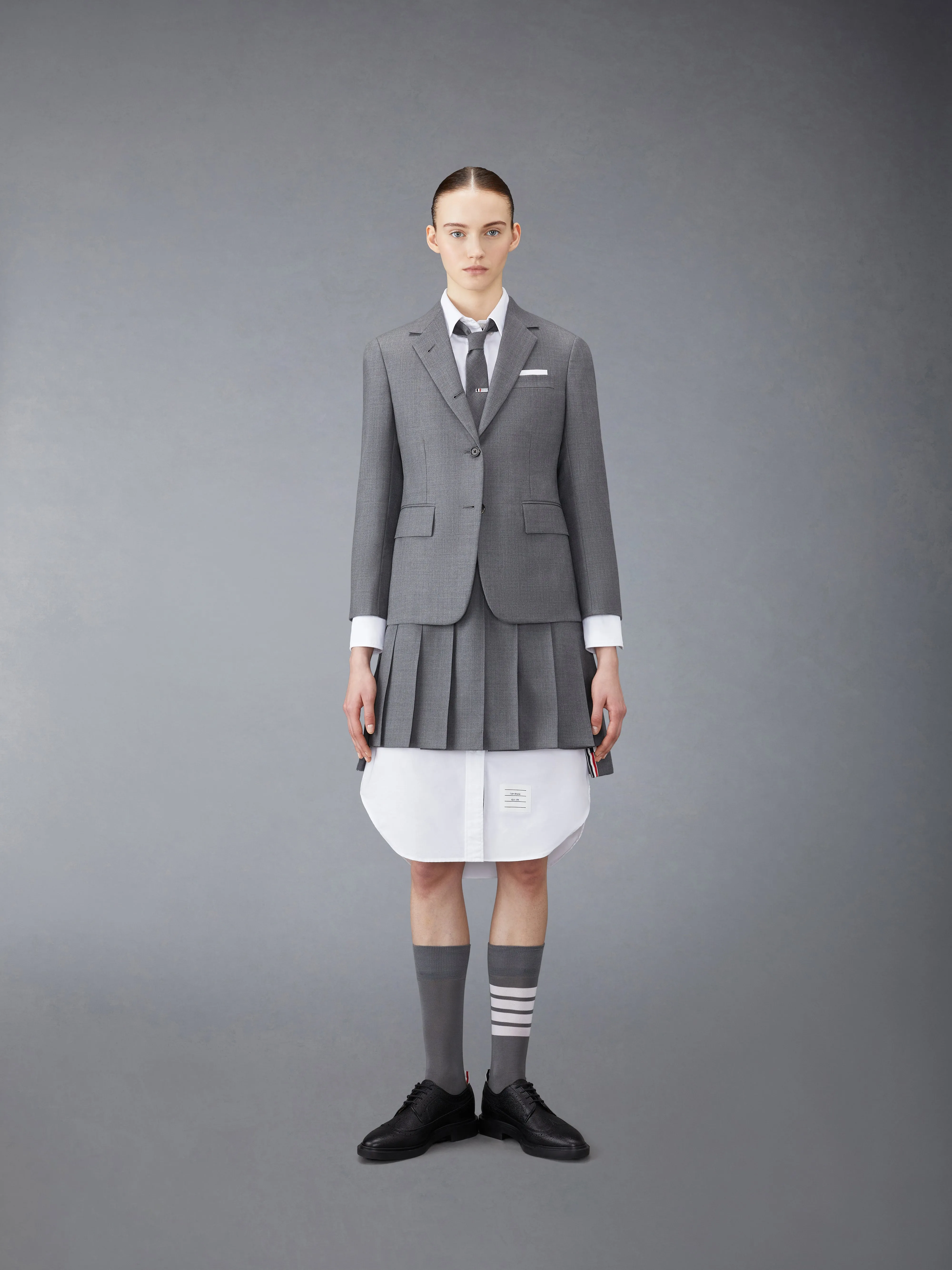 OXFORD GROSGRAIN PLACKET SHIRT DRESS sold by Thom Browne product image thumbnail 4
