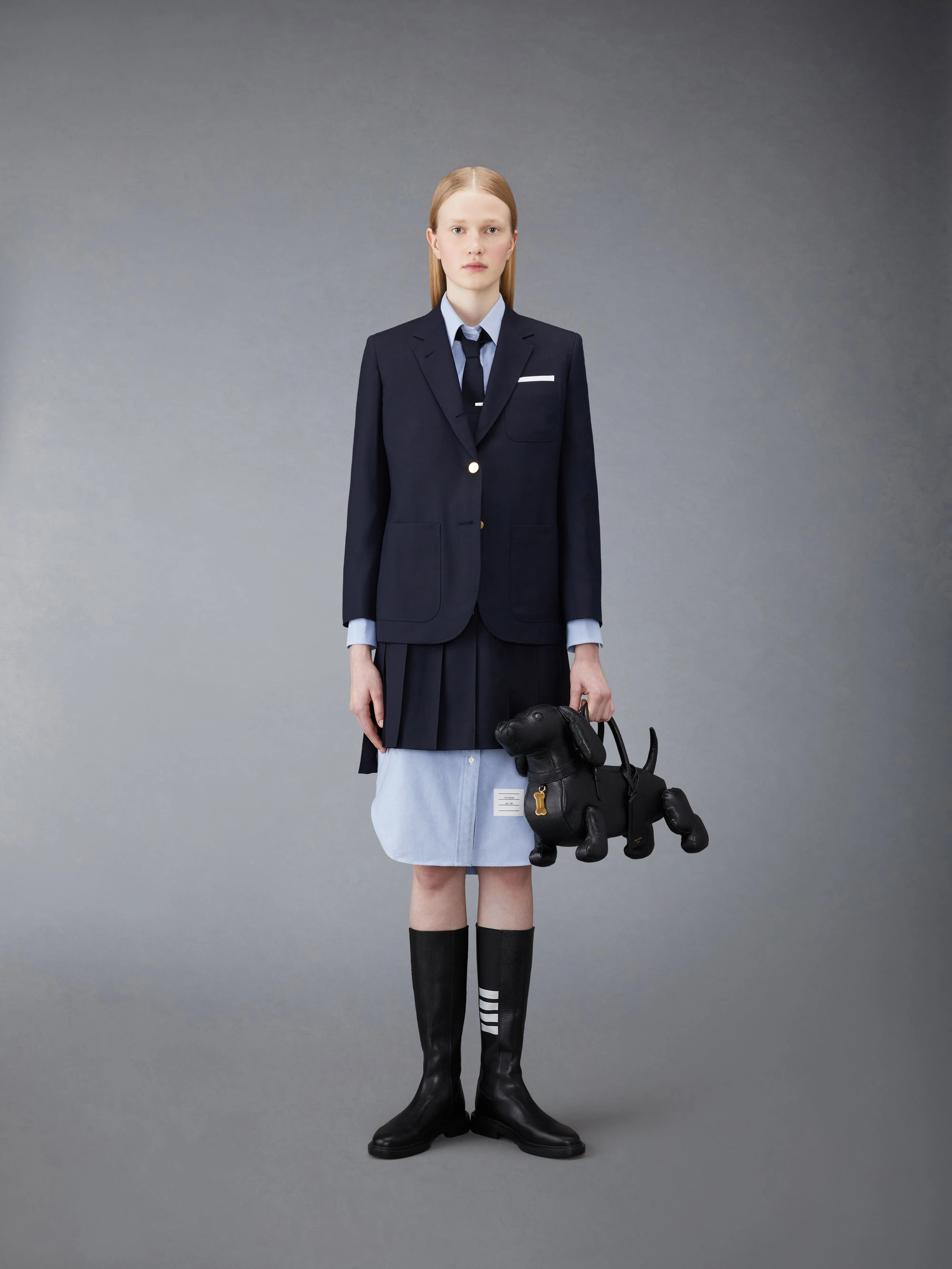 OXFORD GROSGRAIN PLACKET SHIRT DRESS sold by Thom Browne product image thumbnail 4