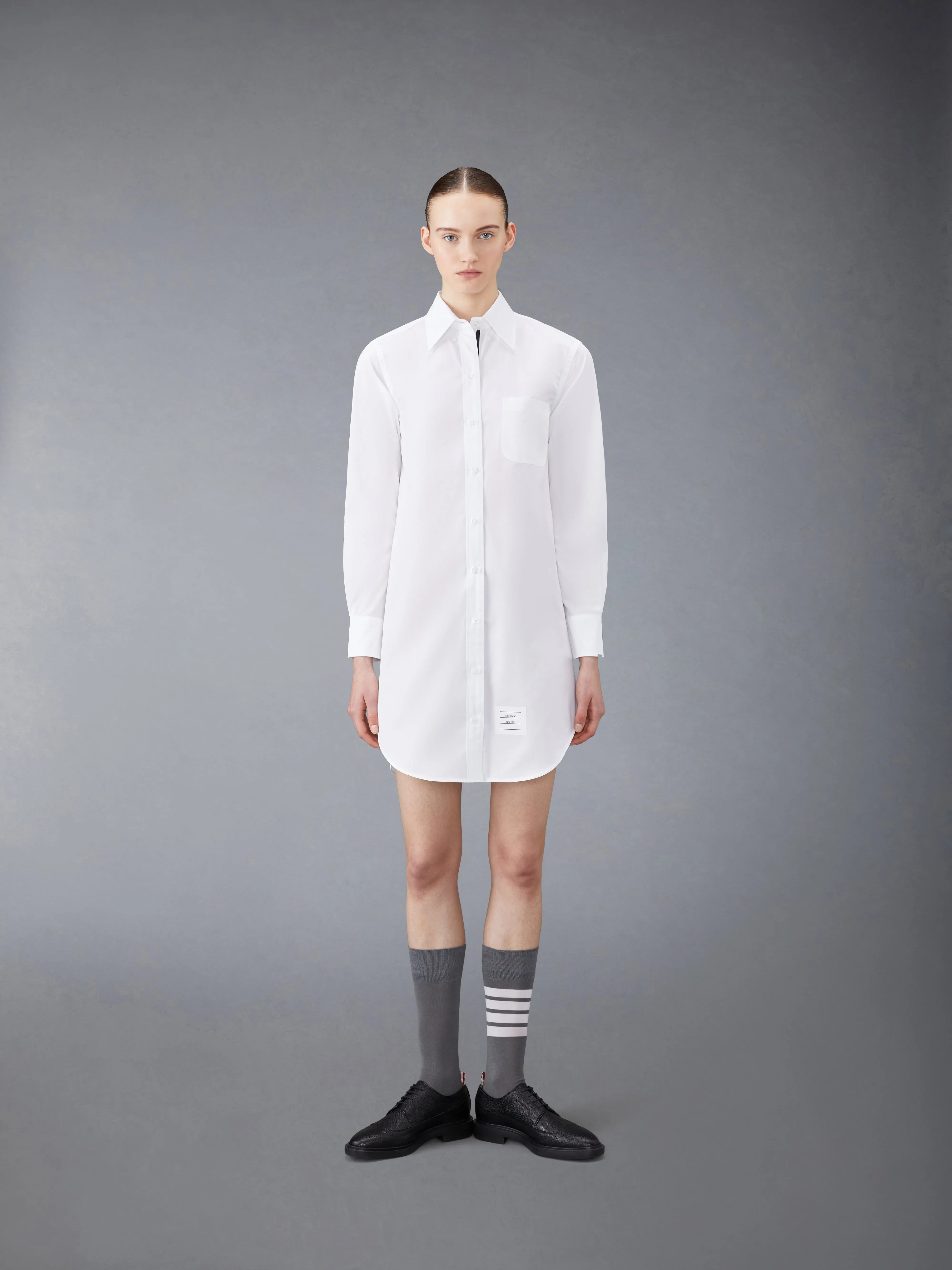 POPLIN MINI SHIRT DRESS sold by Thom Browne