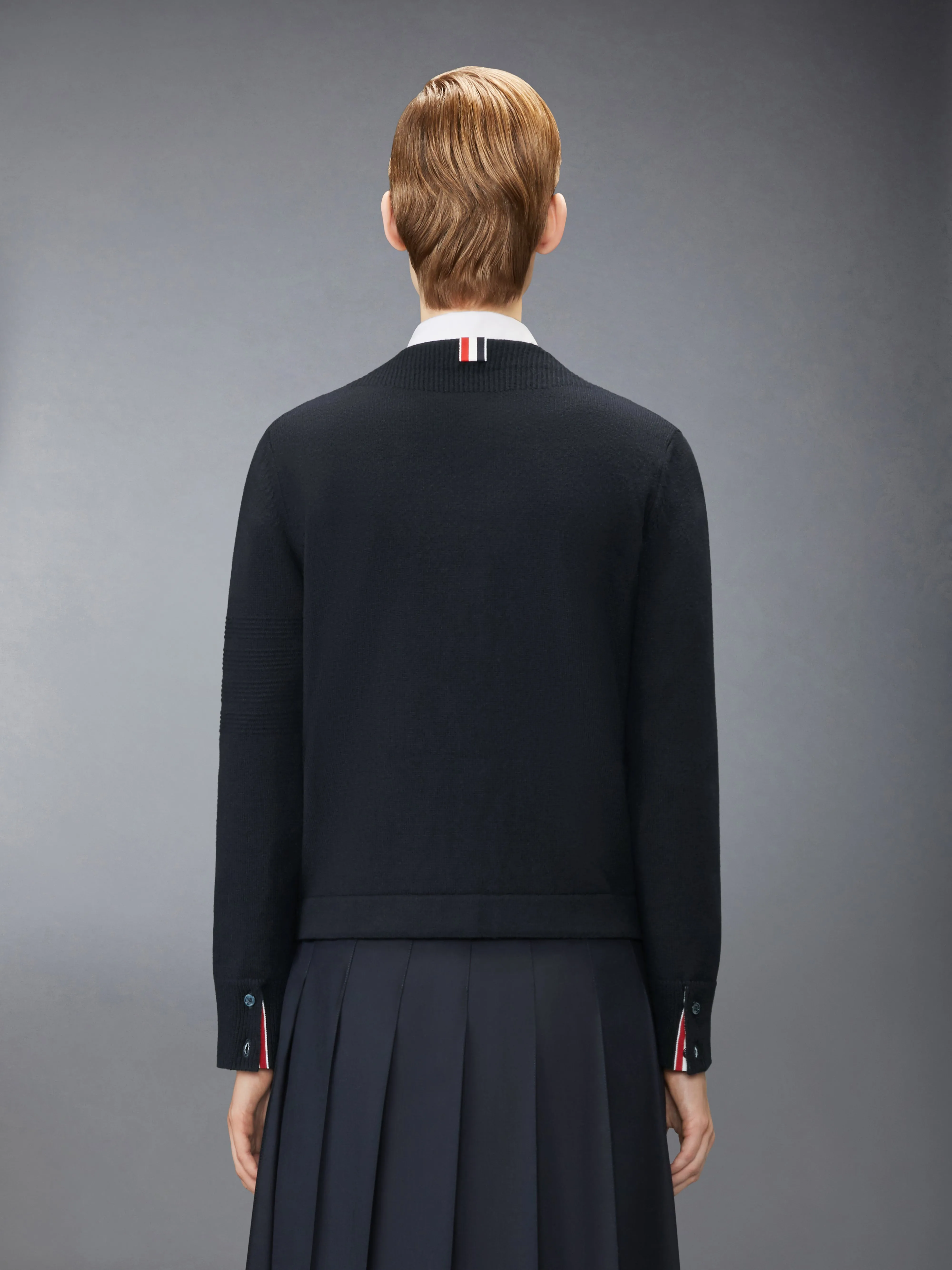 MERINO WOOL 4-BAR TROMPE L'OEIL CARDIGAN JACKET sold by Thom Browne product image thumbnail 2