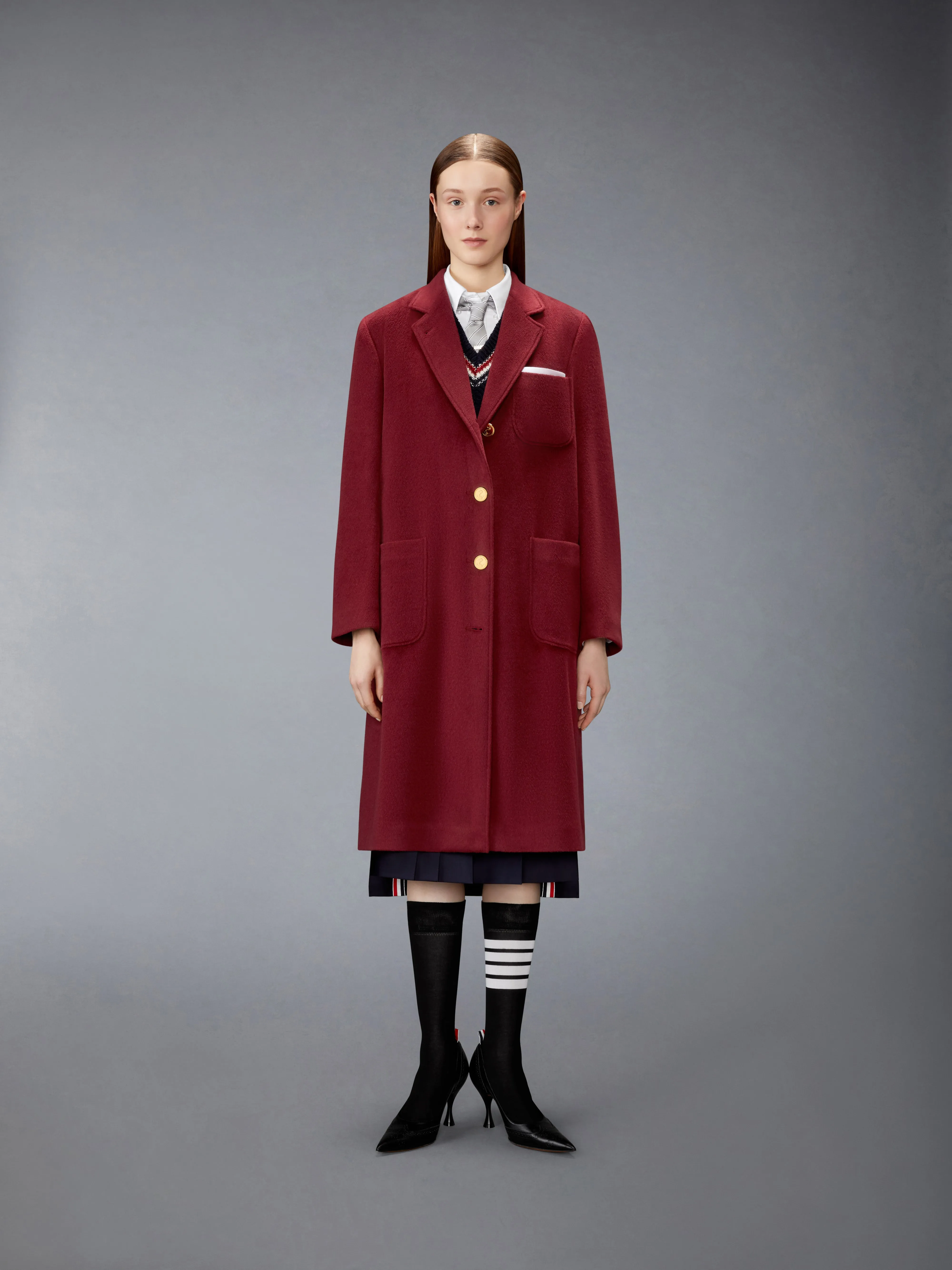 CASHMERE BELL SLEEVE OVERCOAT sold by Thom Browne