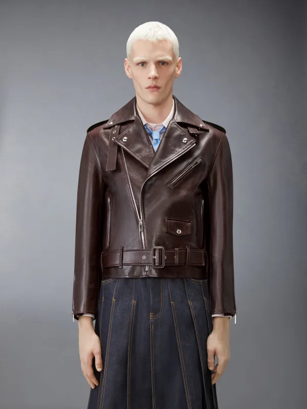 LEATHER MOTO JACKET made by Thom Browne