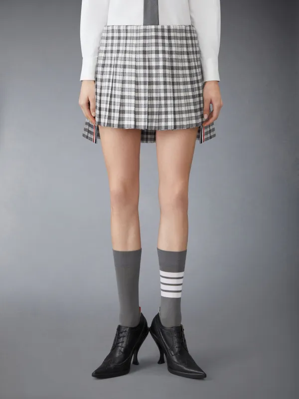 GUNCLUB HEAVY TWILL LOW RISE PLEATED MINI SKIRT made by Thom Browne