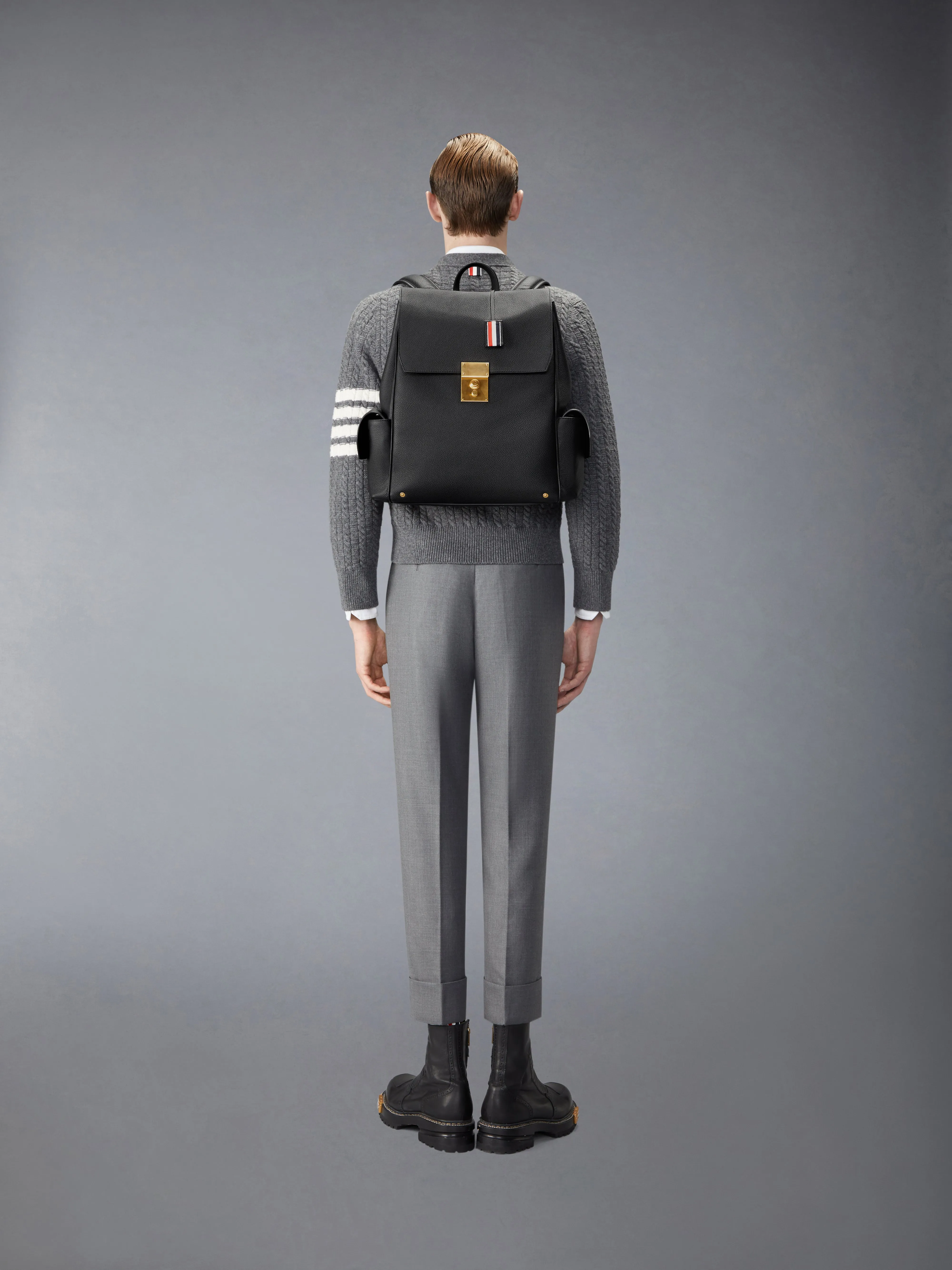 BOLTON BACKPACK IN SOFT PEBBLE GRAIN LEATHER sold by Thom Browne product image thumbnail 3
