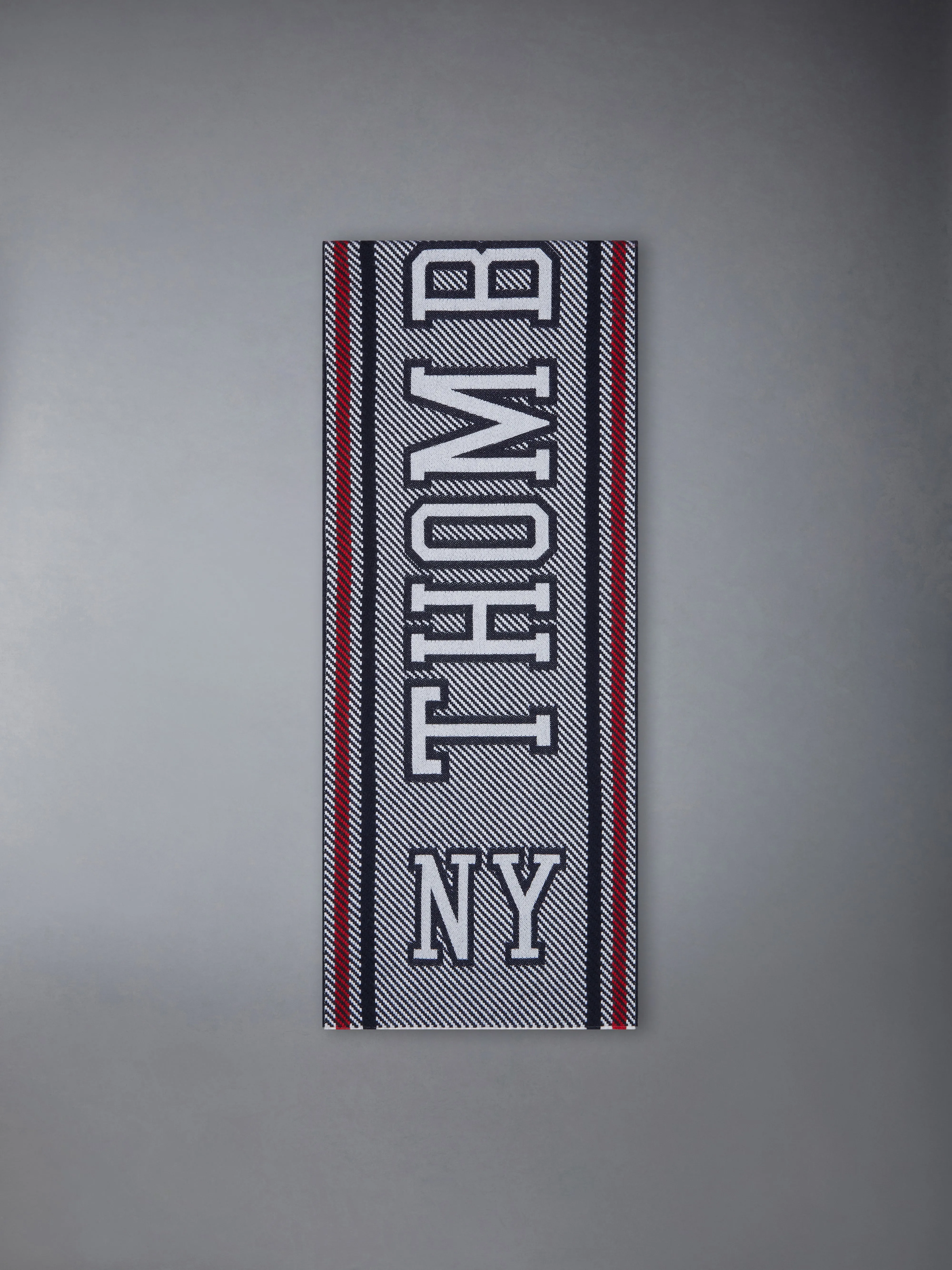 MERINO WOOL VARSITY SCARF sold by Thom Browne