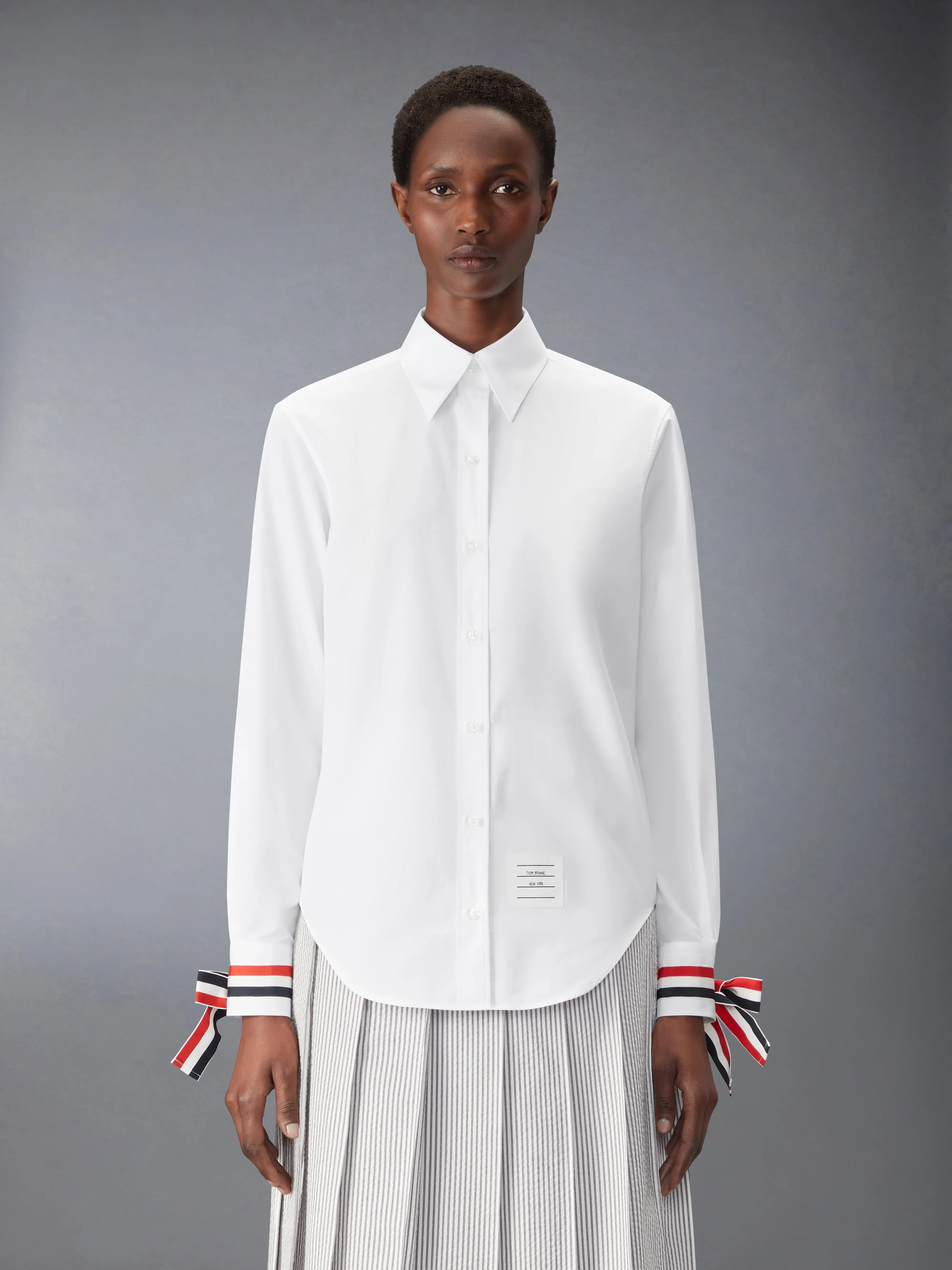 POPLIN SHIRT WITH SCARF CUFF sold by Thom Browne product image thumbnail 2