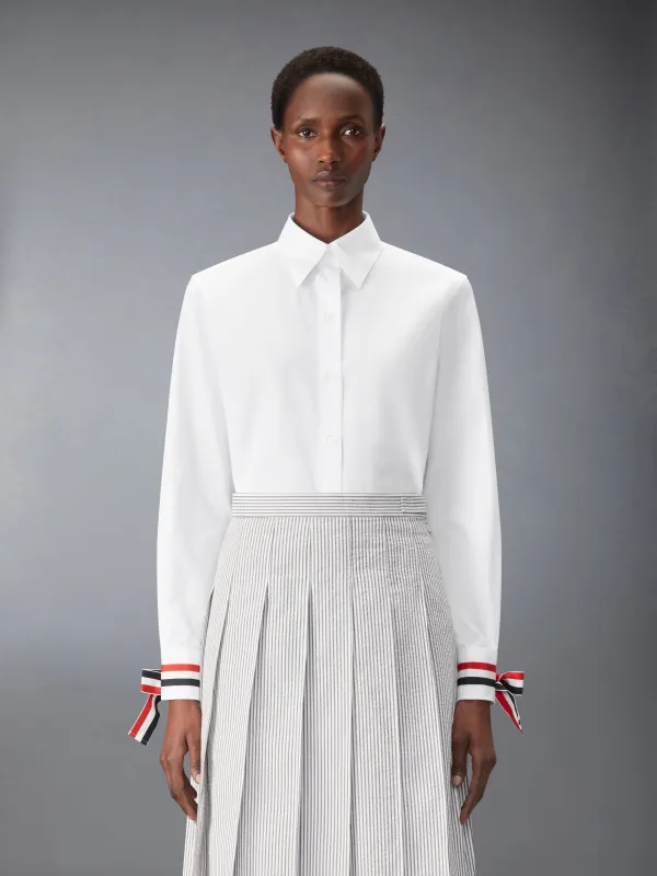 POPLIN SHIRT WITH SCARF CUFF made by Thom Browne