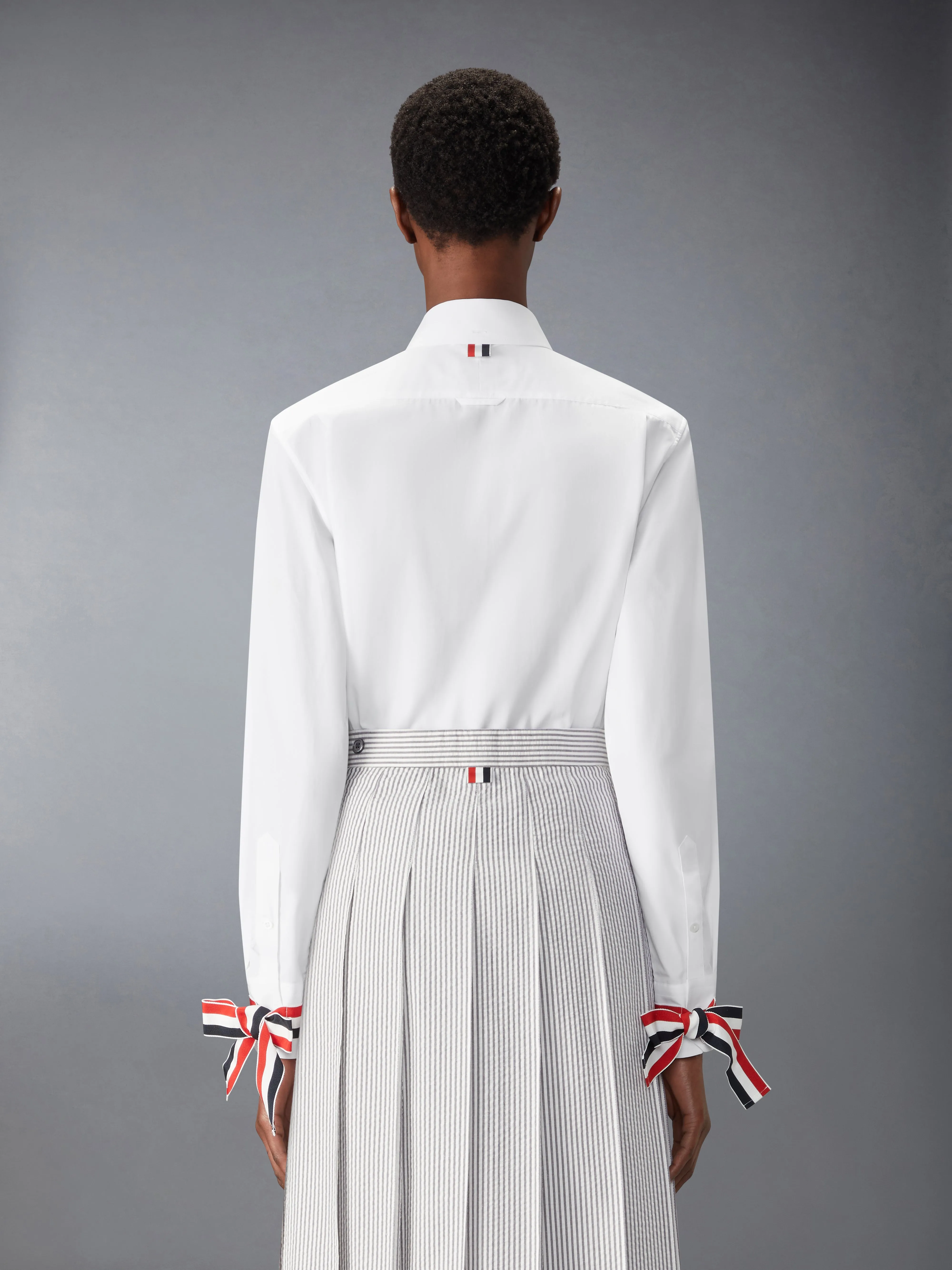 POPLIN SHIRT WITH SCARF CUFF sold by Thom Browne product image thumbnail 3