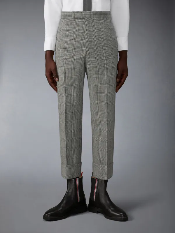 PRINCE OF WALES FRESCO WOOL BACKSTRAP TROUSERS made by Thom Browne