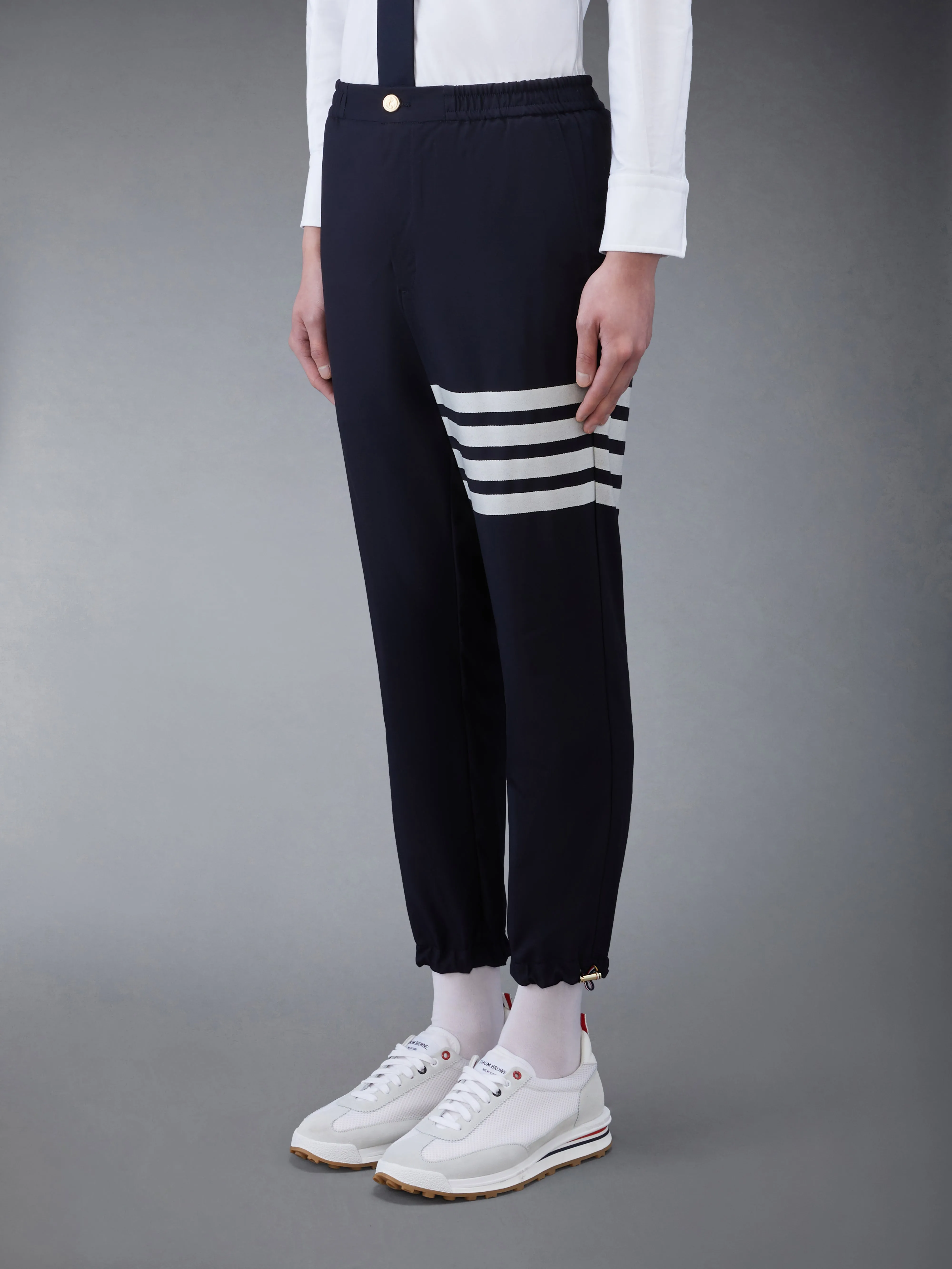 PLAIN WEAVE 4-BAR TRACK TROUSERS sold by Thom Browne product image thumbnail 2