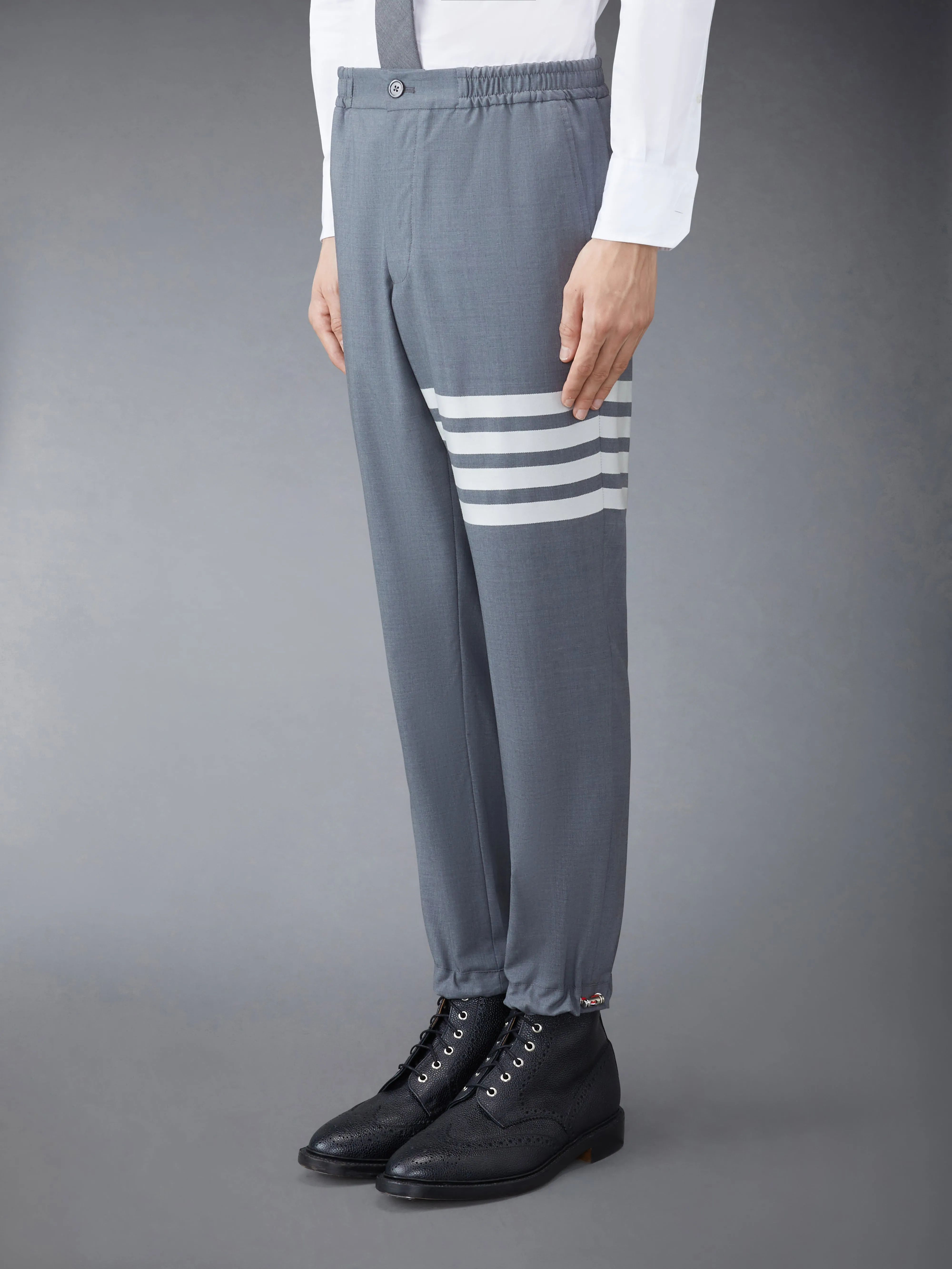 PLAIN WEAVE 4-BAR TRACK TROUSERS sold by Thom Browne product image thumbnail 2
