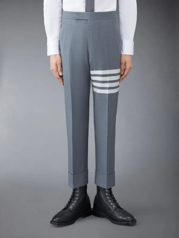 PLAIN WEAVE 4-BAR BACKSTRAP TROUSERS made by Thom Browne