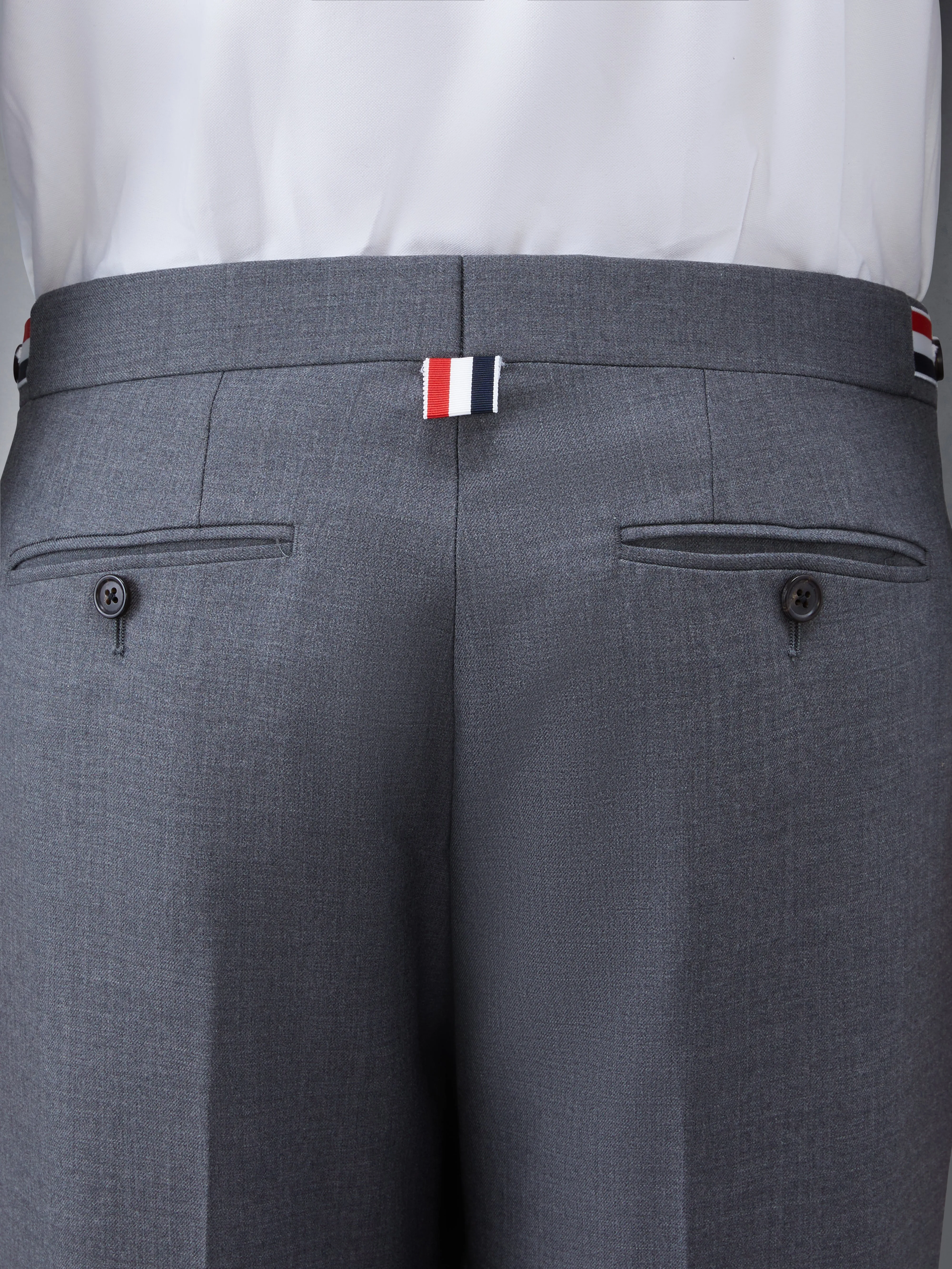 SUPER 120'S TWILL LOW RISE TROUSERS sold by Thom Browne product image thumbnail 4