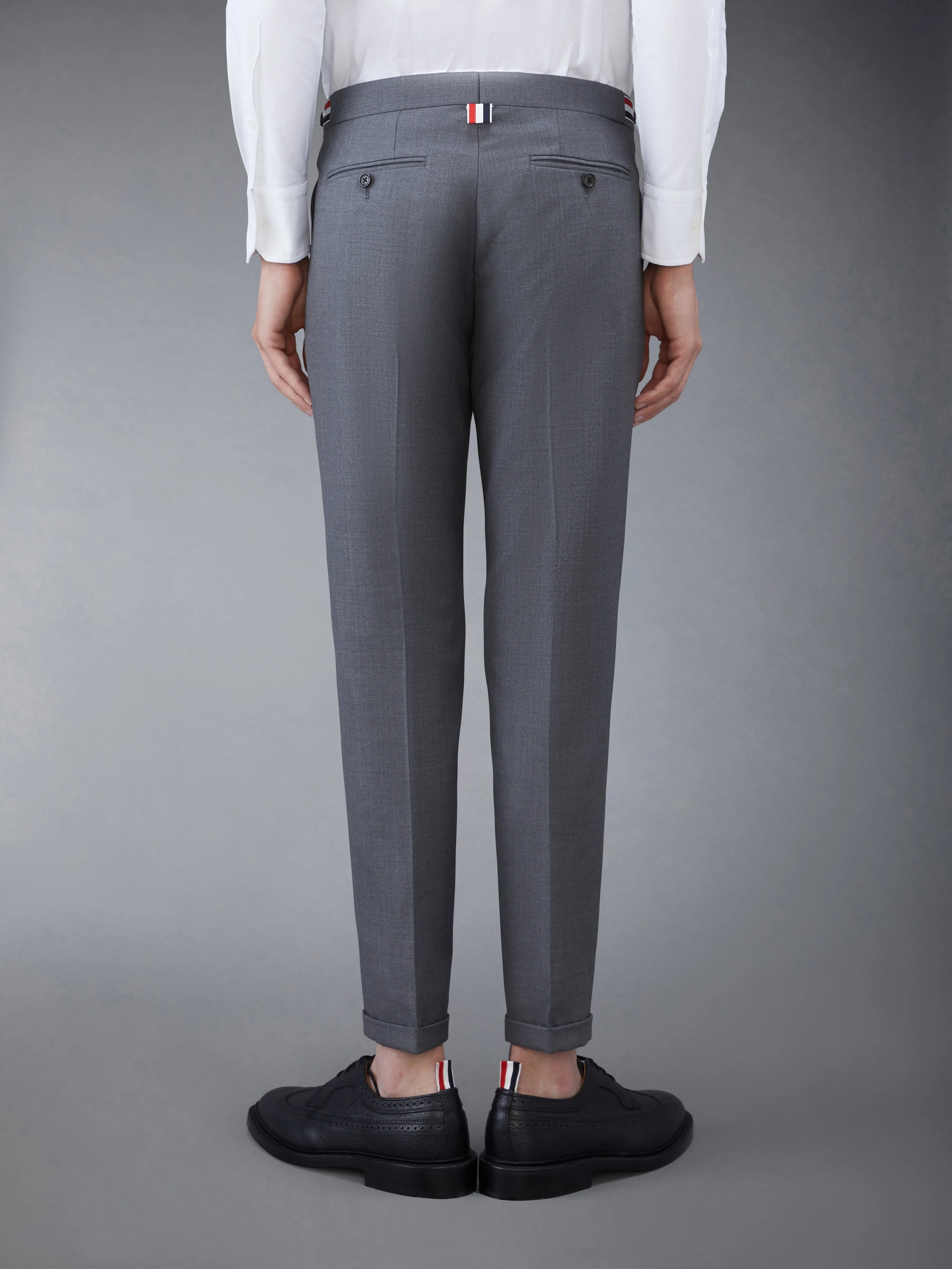 SUPER 120'S TWILL LOW RISE TROUSERS sold by Thom Browne product image thumbnail 2