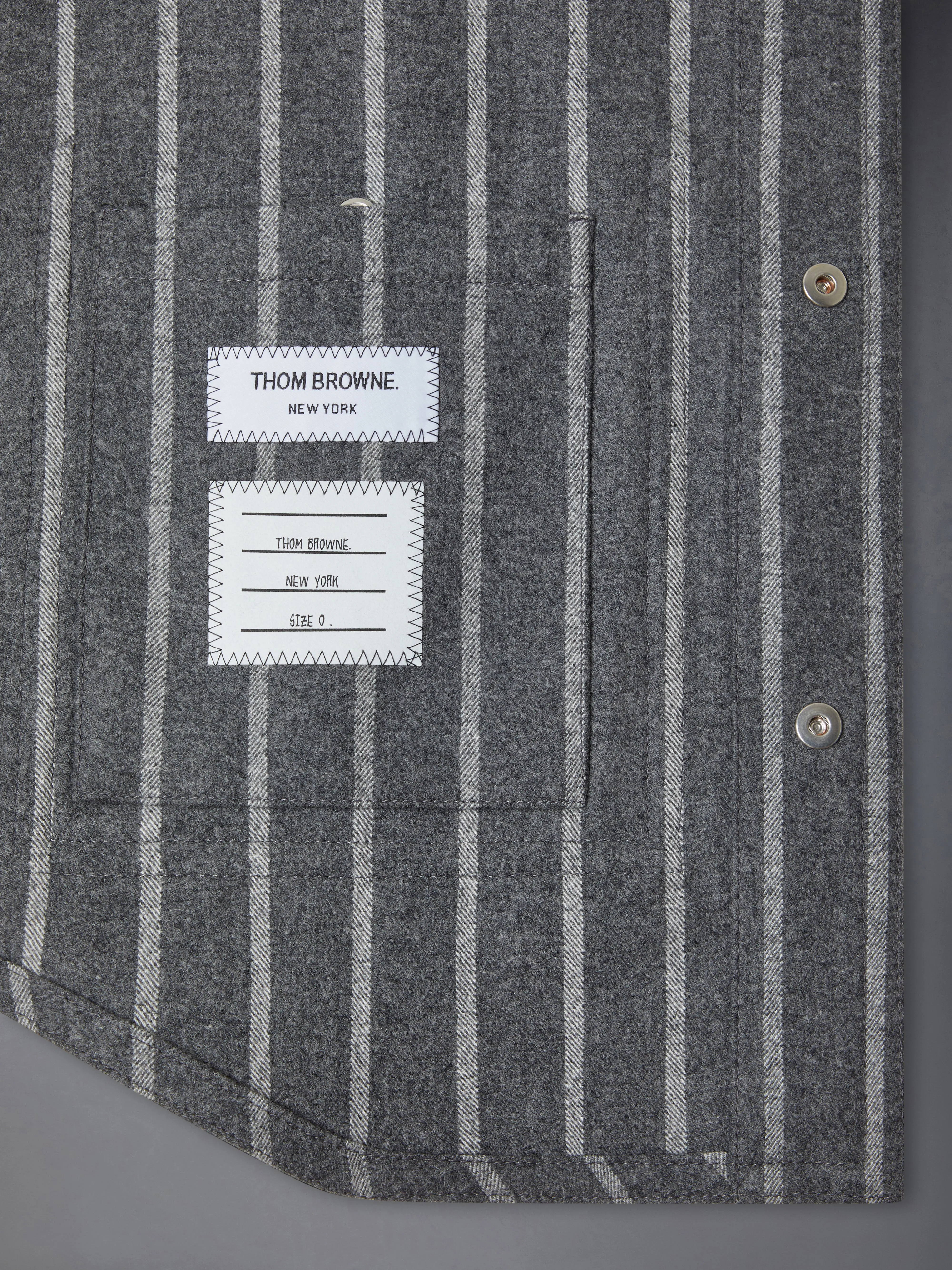 FLANNEL FUNMIX BANKER STRIPE JACKET sold by Thom Browne product image thumbnail 5