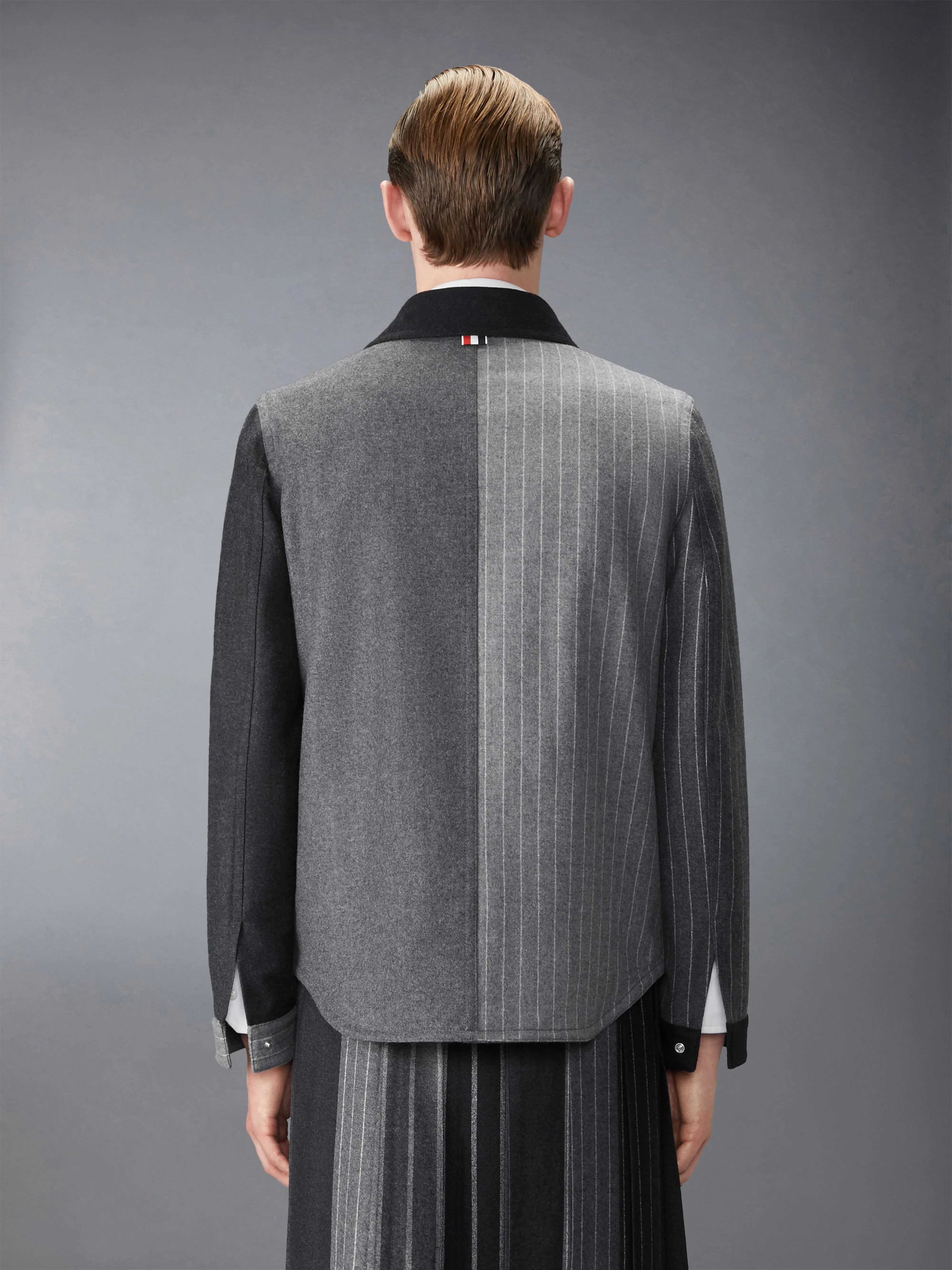 FLANNEL FUNMIX BANKER STRIPE JACKET sold by Thom Browne product image thumbnail 2