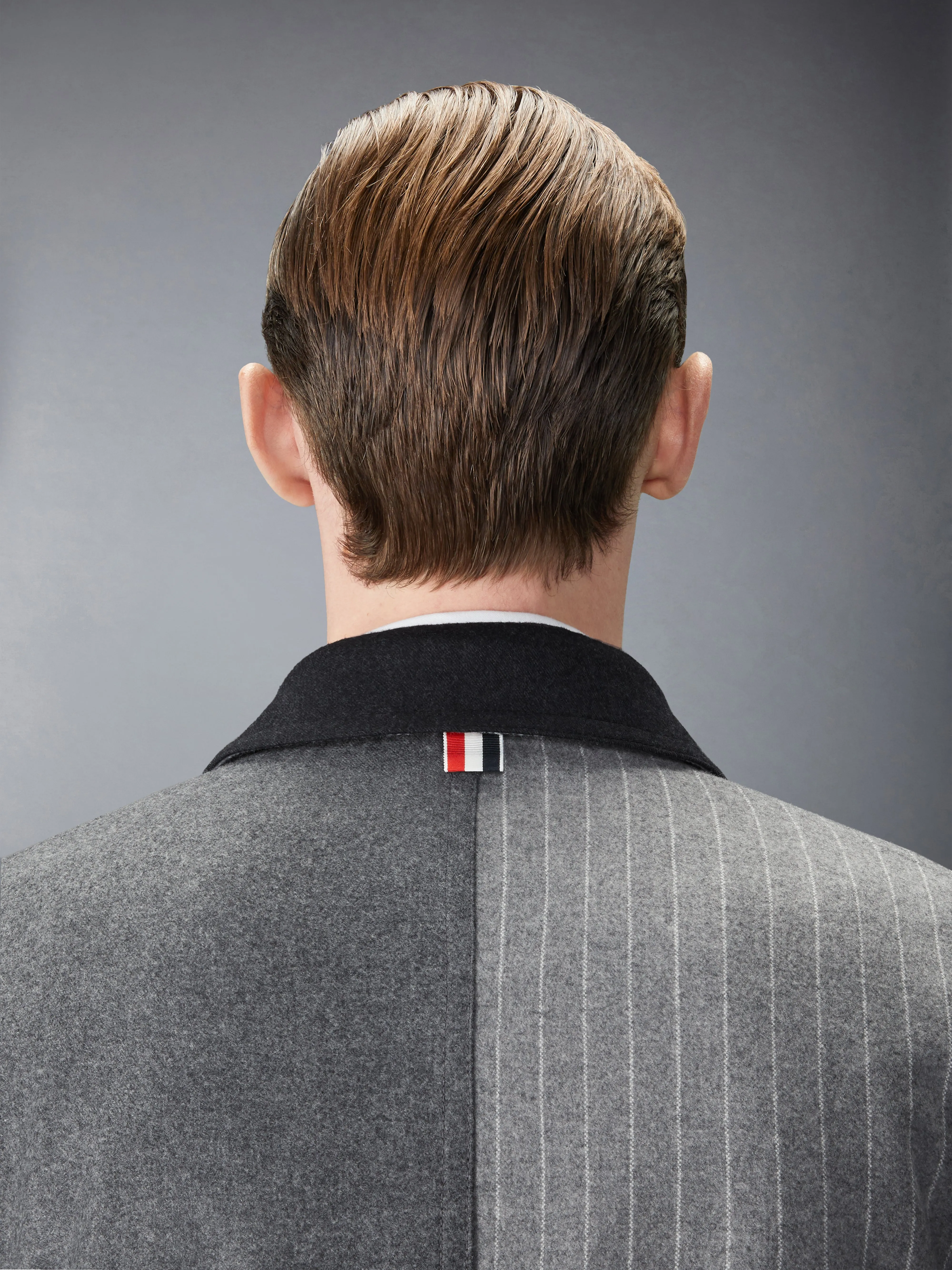 FLANNEL FUNMIX BANKER STRIPE JACKET sold by Thom Browne product image thumbnail 4