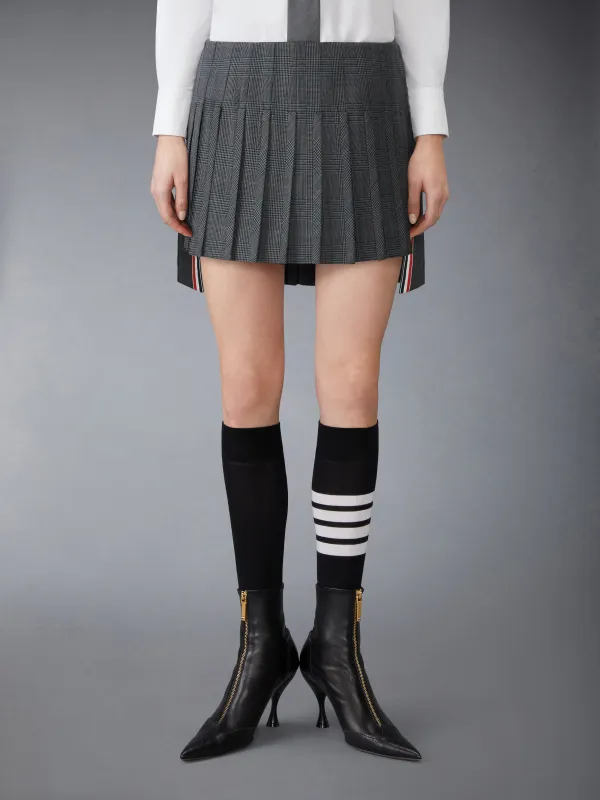 HIGH TWIST WOOL LOW RISE PLEATED MINI SKIRT made by Thom Browne