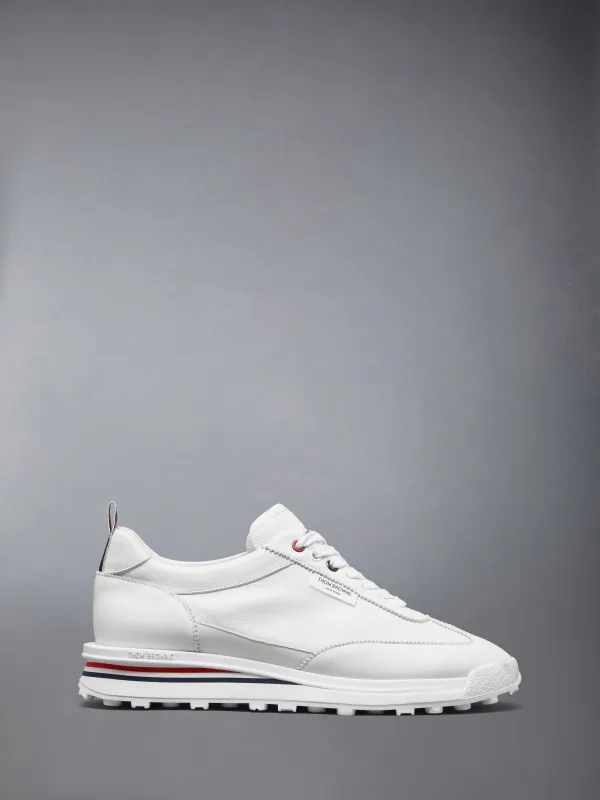 SOFT LEATHER TECH SNEAKERS WITH RWB STRIPE SOLES made by Thom Browne