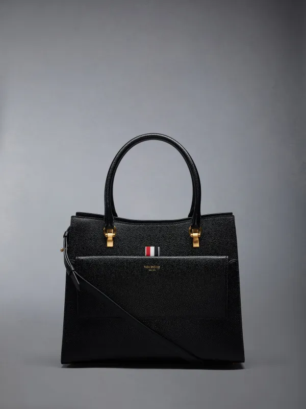 MEDIUM DUET TOTE IN PEBBLE GRAIN LEATHER made by Thom Browne