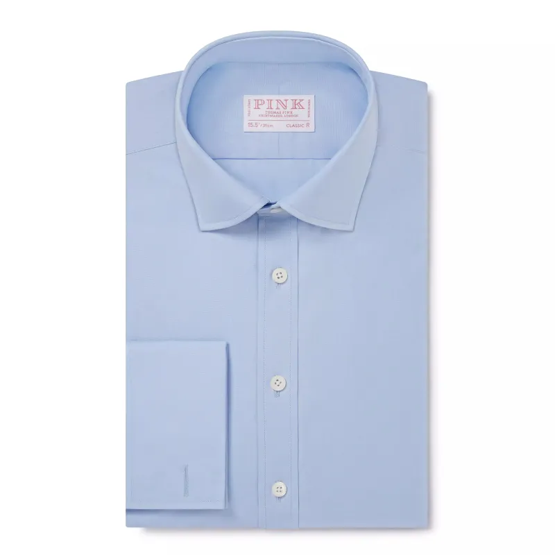 Pale Blue Classic Fit French Cuff Poplin Dress Shirt sold by Thomas Pink