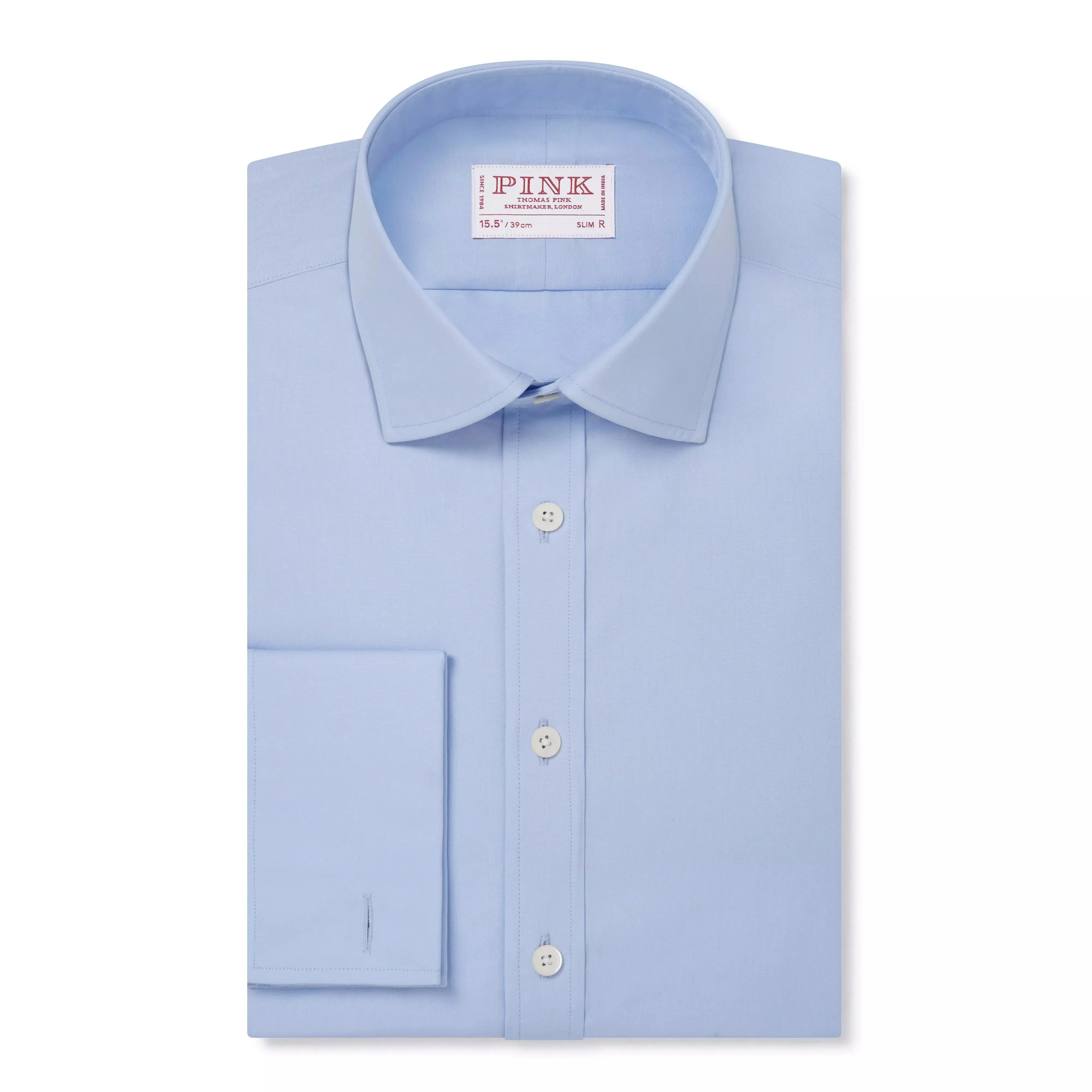 Pale Blue Slim Fit French Cuff Poplin Dress Shirt sold by Thomas Pink