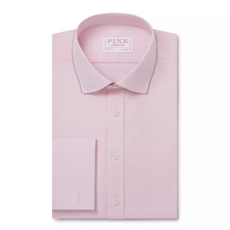 Pale Pink Classic Fit French Cuff Poplin Dress Shirt sold by Thomas Pink