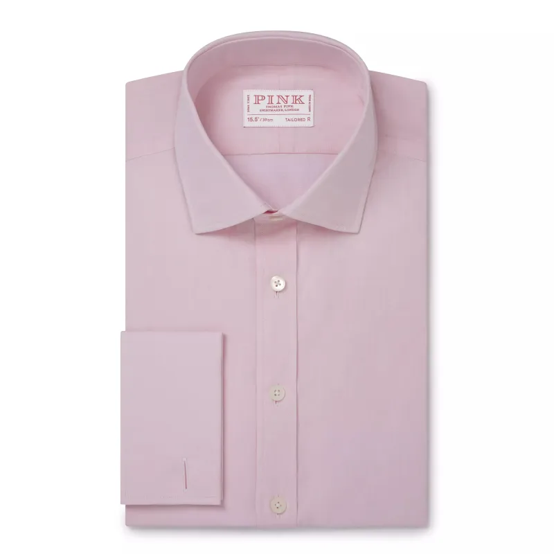 Pale Pink Tailored Fit French Cuff Poplin Dress Shirt sold by Thomas Pink