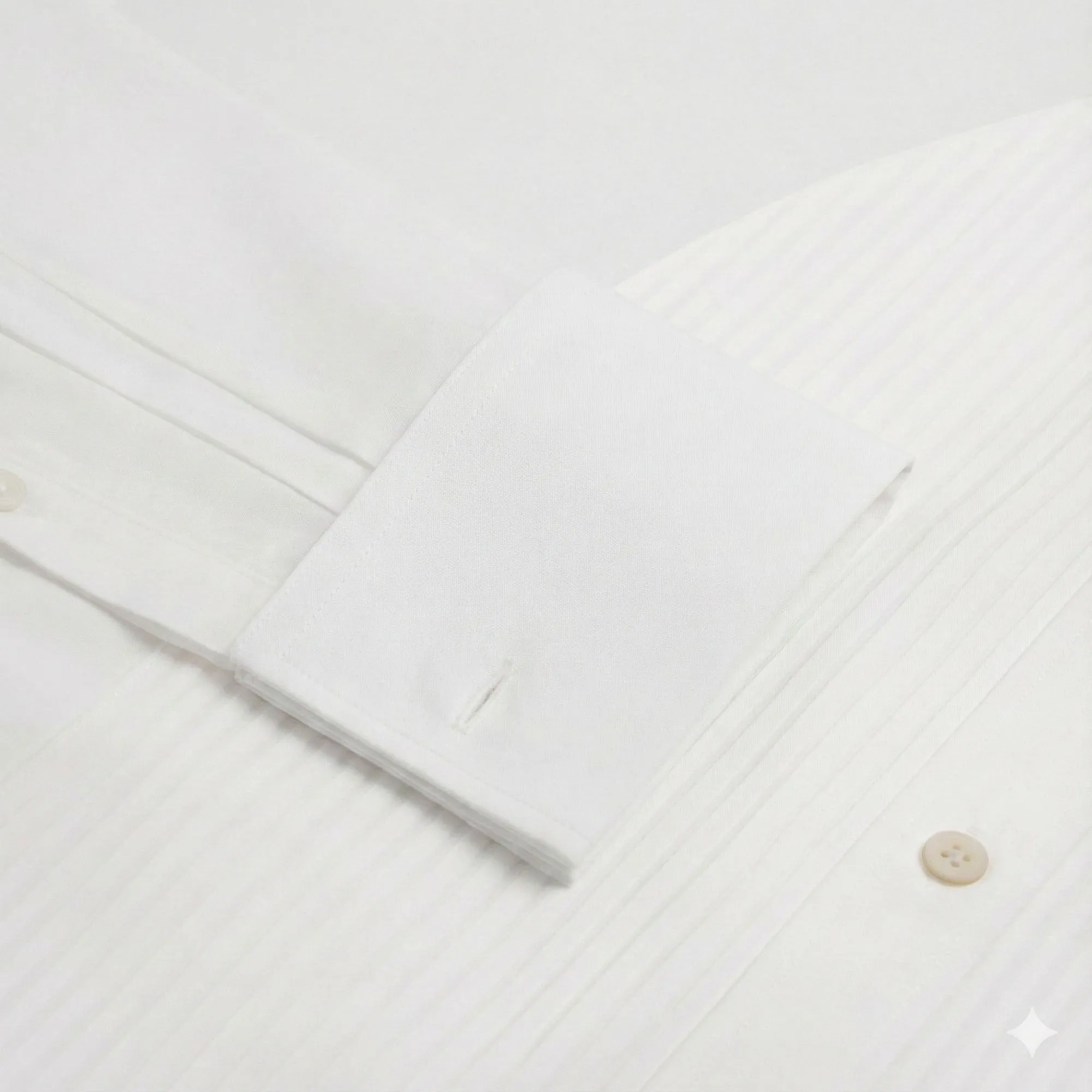 White Slim Fit Double Cuff Pleat Front Poplin Evening Shirt sold by Thomas Pink product image thumbnail 2