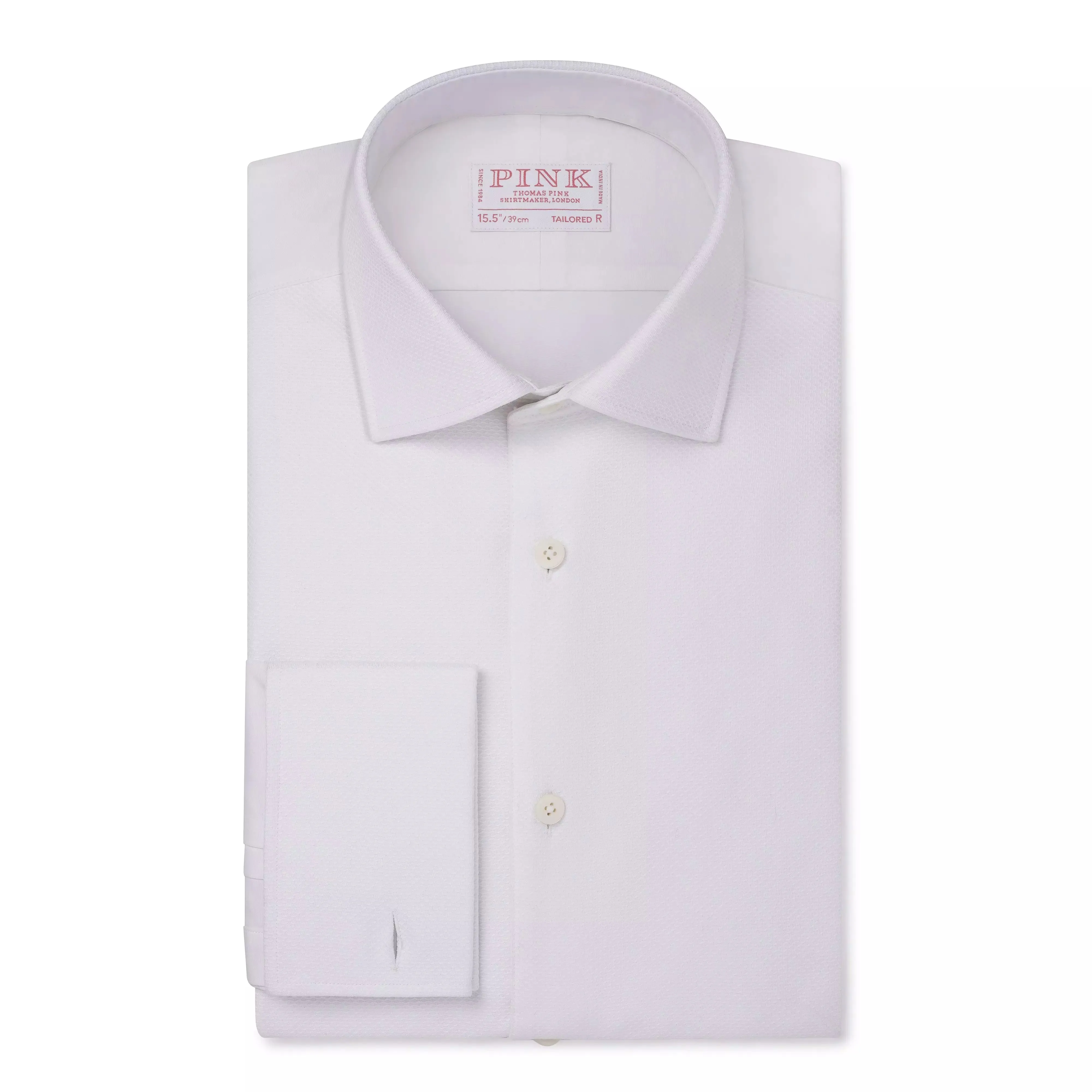 White Tailored Fit Double Cuff Marcella Twill Evening Shirt sold by Thomas Pink