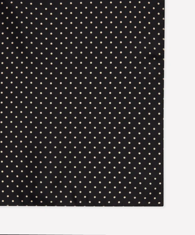 Black & Neutral Polka Dot Silk Pocket Square sold by Thomas Pink