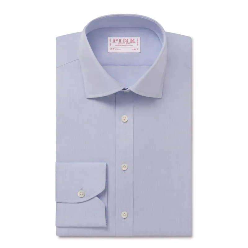 Blue Slim Fit Oriali Plain Formal Shirt sold by Thomas Pink