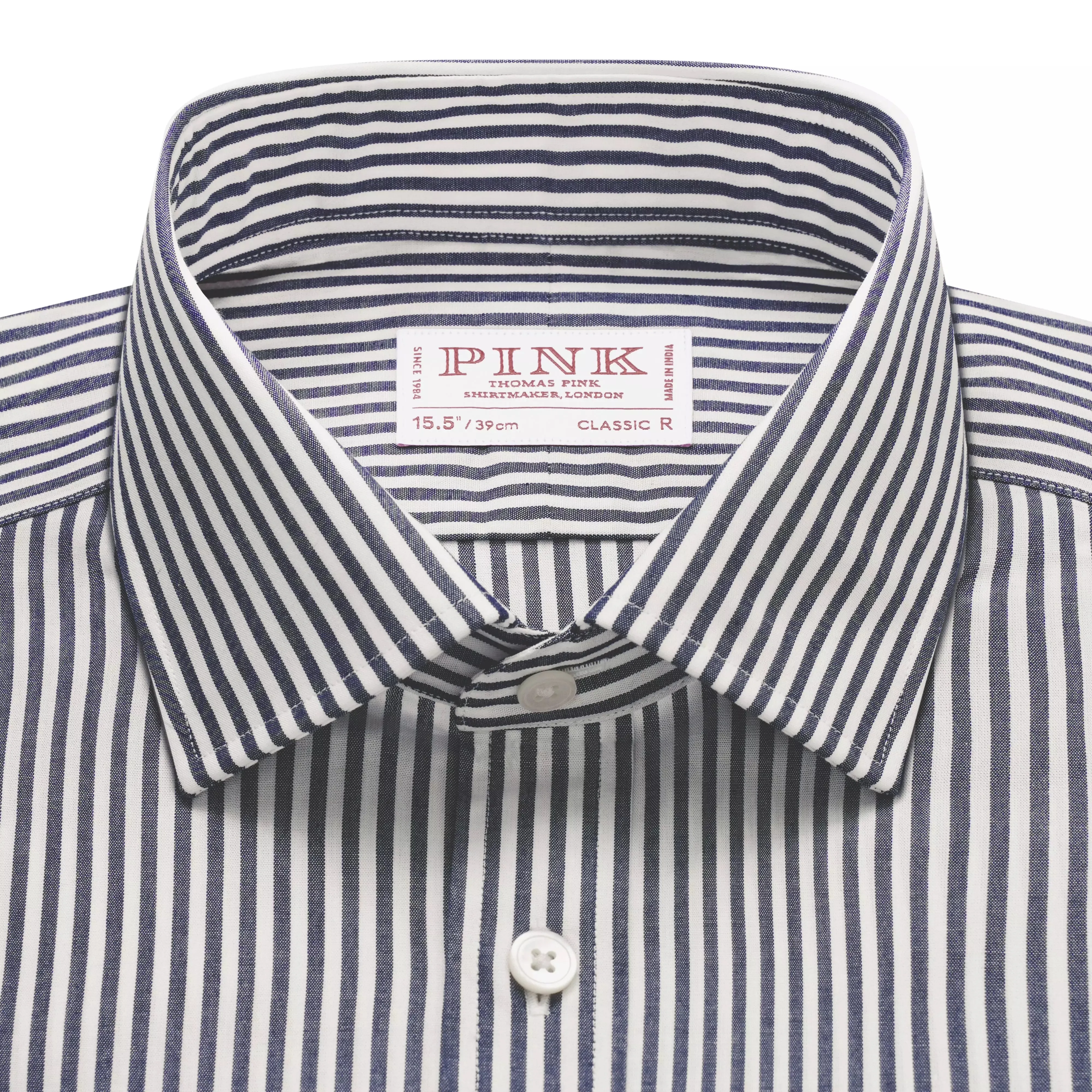 Charcoal Grey & White Classic Fit French Cuff Panama Stripe Formal Shirt sold by Thomas Pink product image thumbnail 3