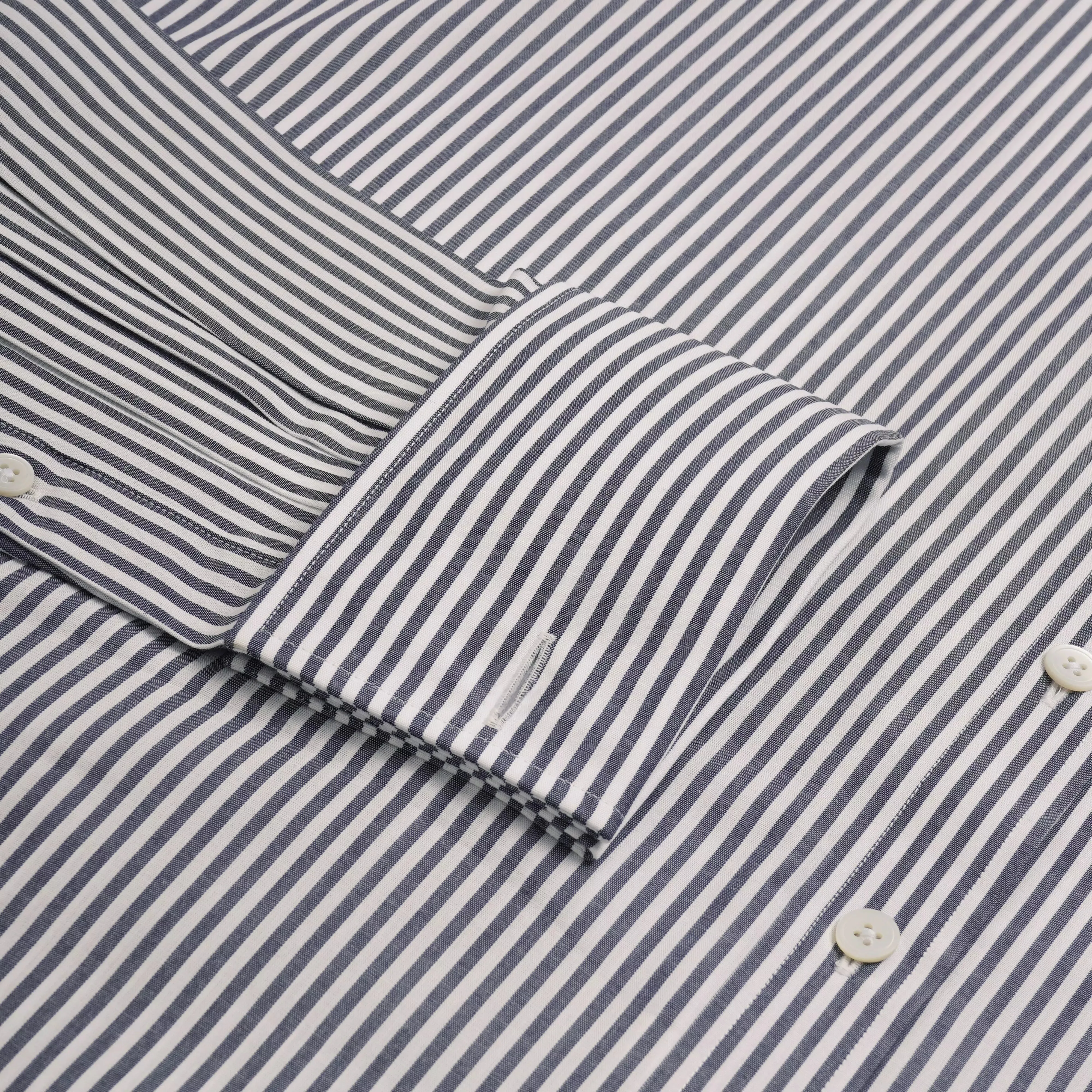 Charcoal Grey & White Classic Fit French Cuff Panama Stripe Formal Shirt sold by Thomas Pink product image thumbnail 2