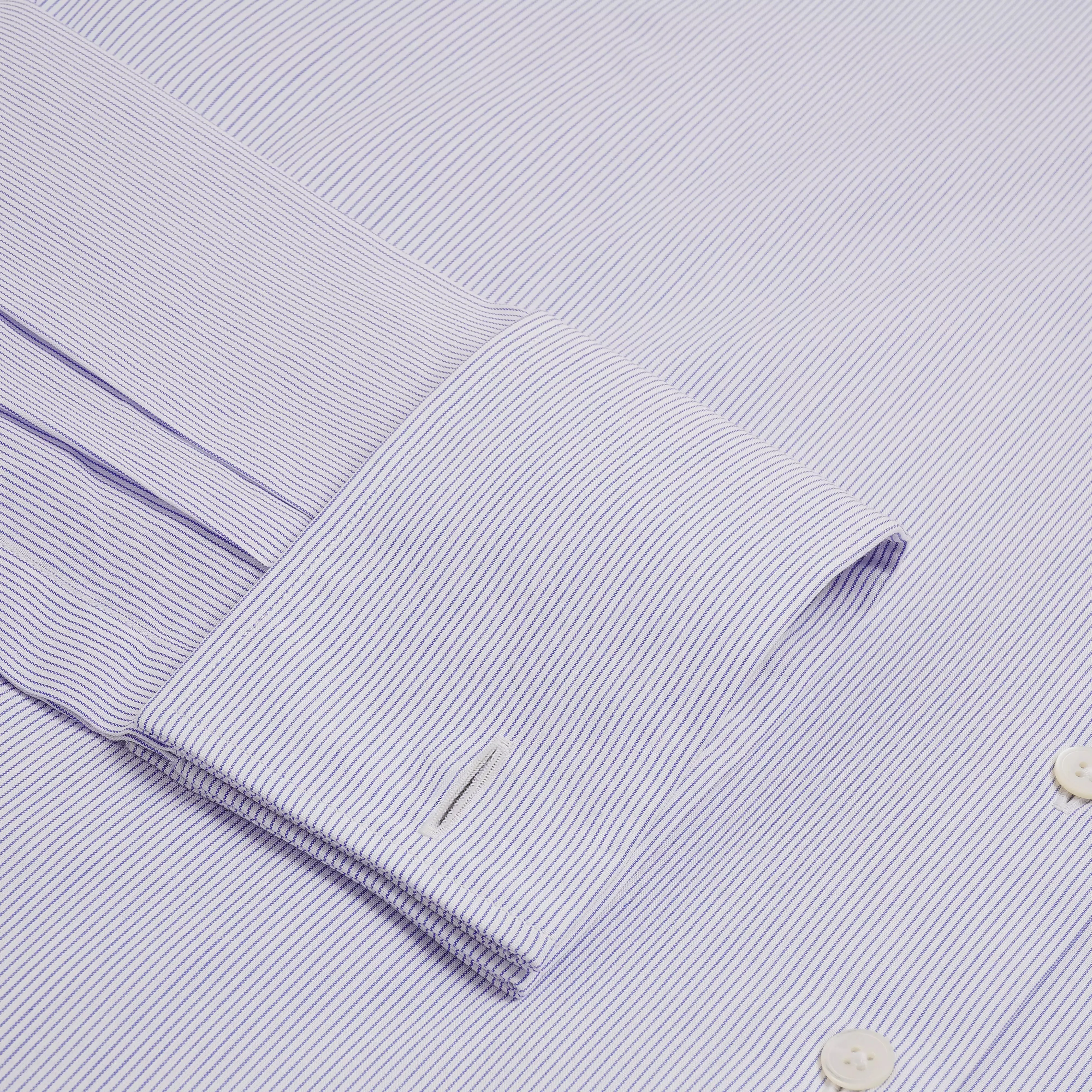 Deep Blue & White Slim Fit French Cuff Pin Stripe Dress Shirt sold by Thomas Pink product image thumbnail 2