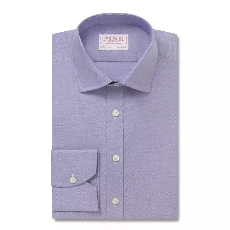 Blue Classic Fit Open Weave Oxford Formal Shirt sold by Thomas Pink