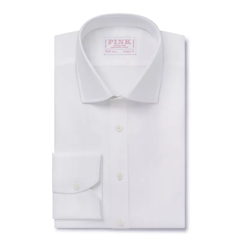 White Classic Fit Cotton Oxford Dress Shirt sold by Thomas Pink
