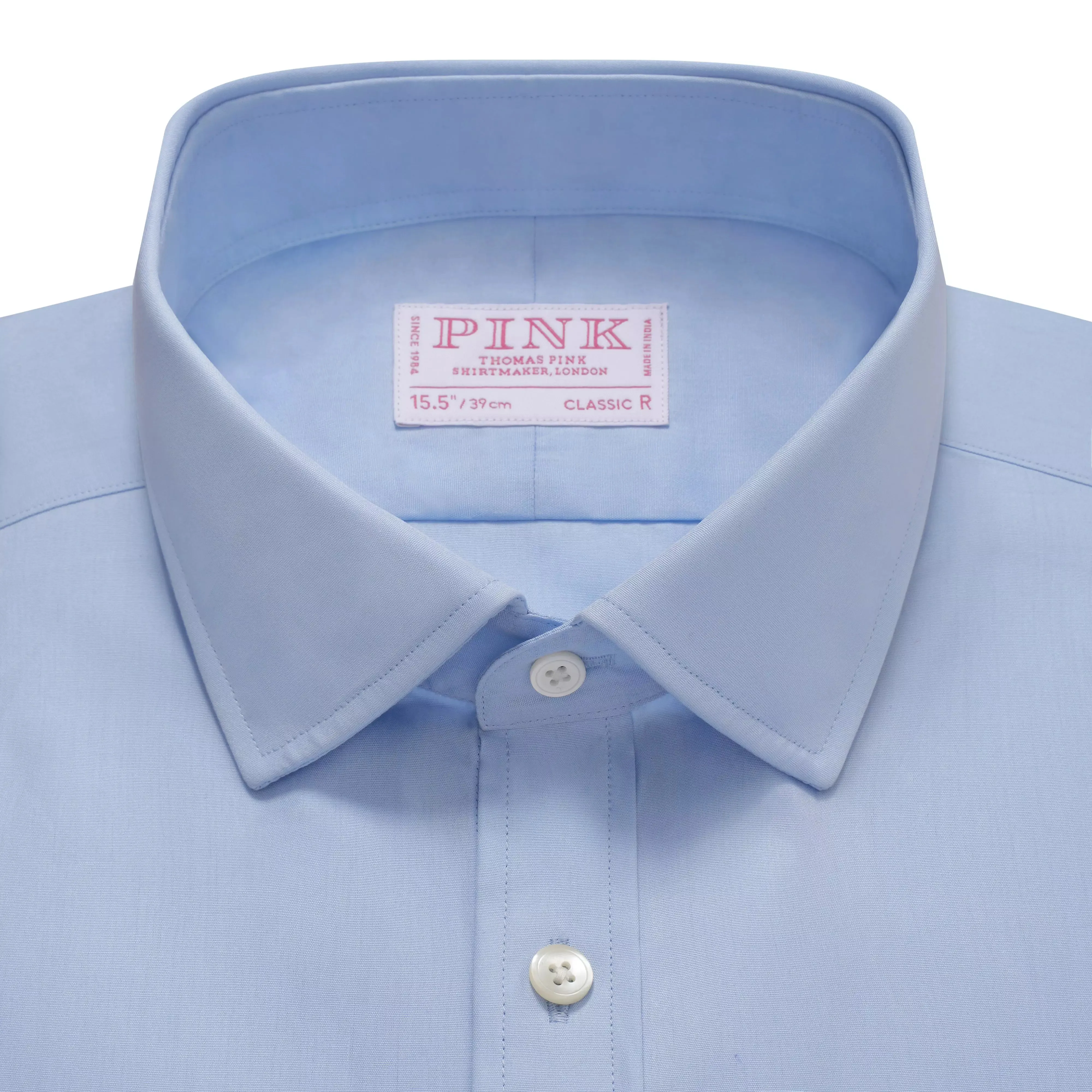 Pale Blue Classic Fit Plain Poplin Formal Shirt sold by Thomas Pink product image thumbnail 3
