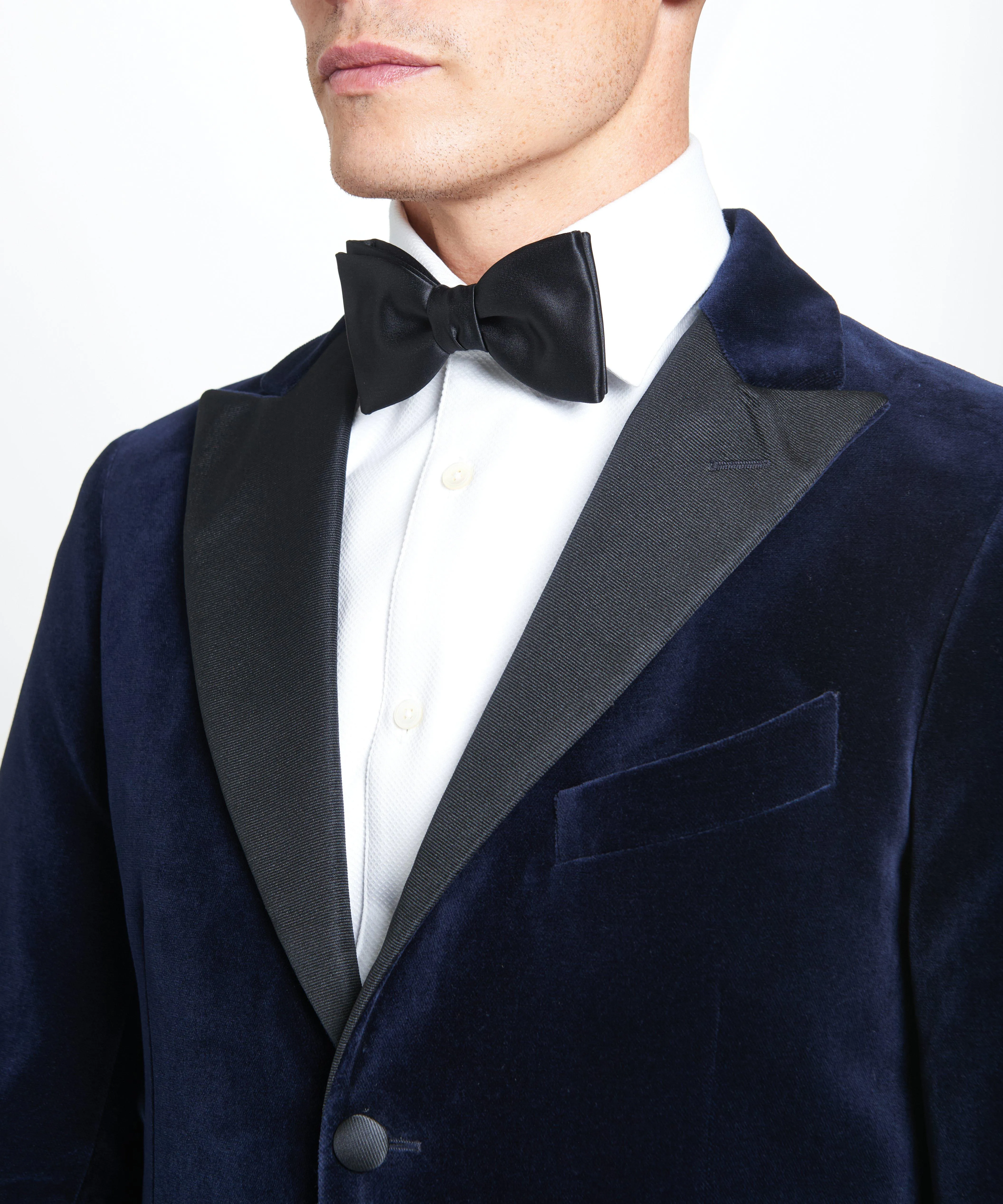 Navy Tailored Fit Velvet Peak Lapel Evening Jacket sold by Thomas Pink product image thumbnail 2