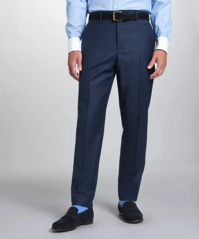 Navy & Neutral Tailored Fit Pow Flat Front Pants sold by Thomas Pink