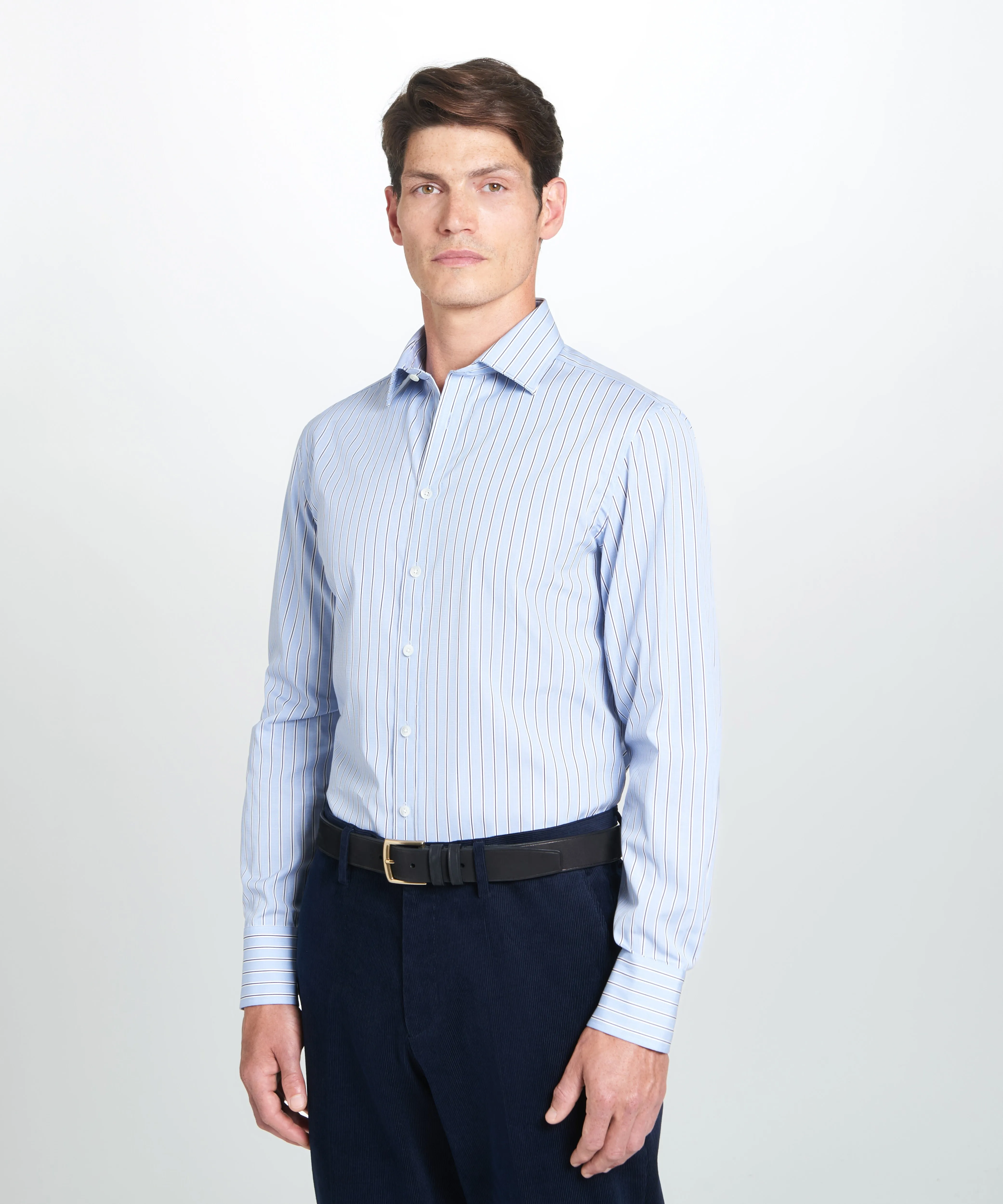 Blue & Navy Classic Fit Regent End on End Stripe Dress Shirt sold by Thomas Pink product image thumbnail 4