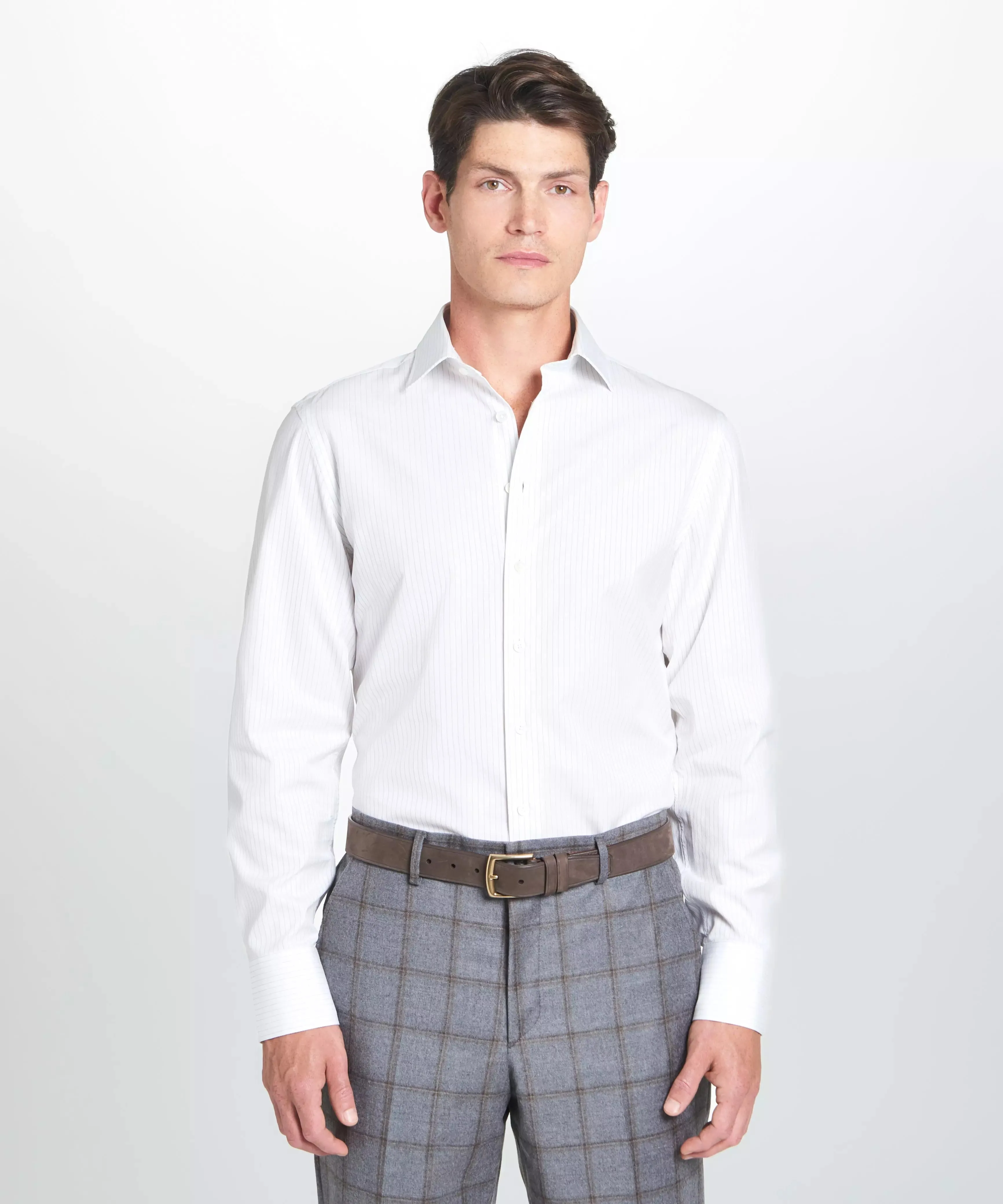 White & Black Tailored Fit Broken Twill Stripe Dress Shirt sold by Thomas Pink product image thumbnail 3