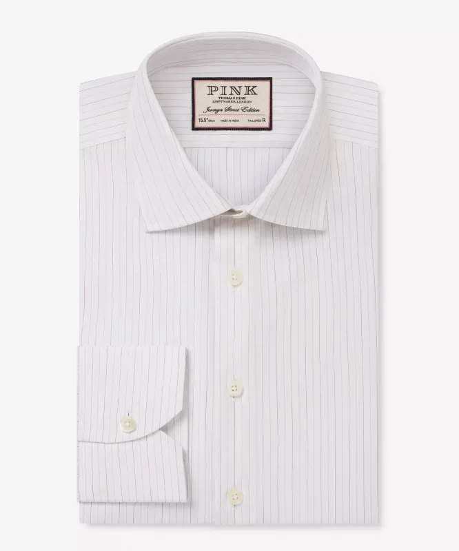 Multi & White Tailored Fit Fine City Multi Stripe Dress Shirt sold by Thomas Pink