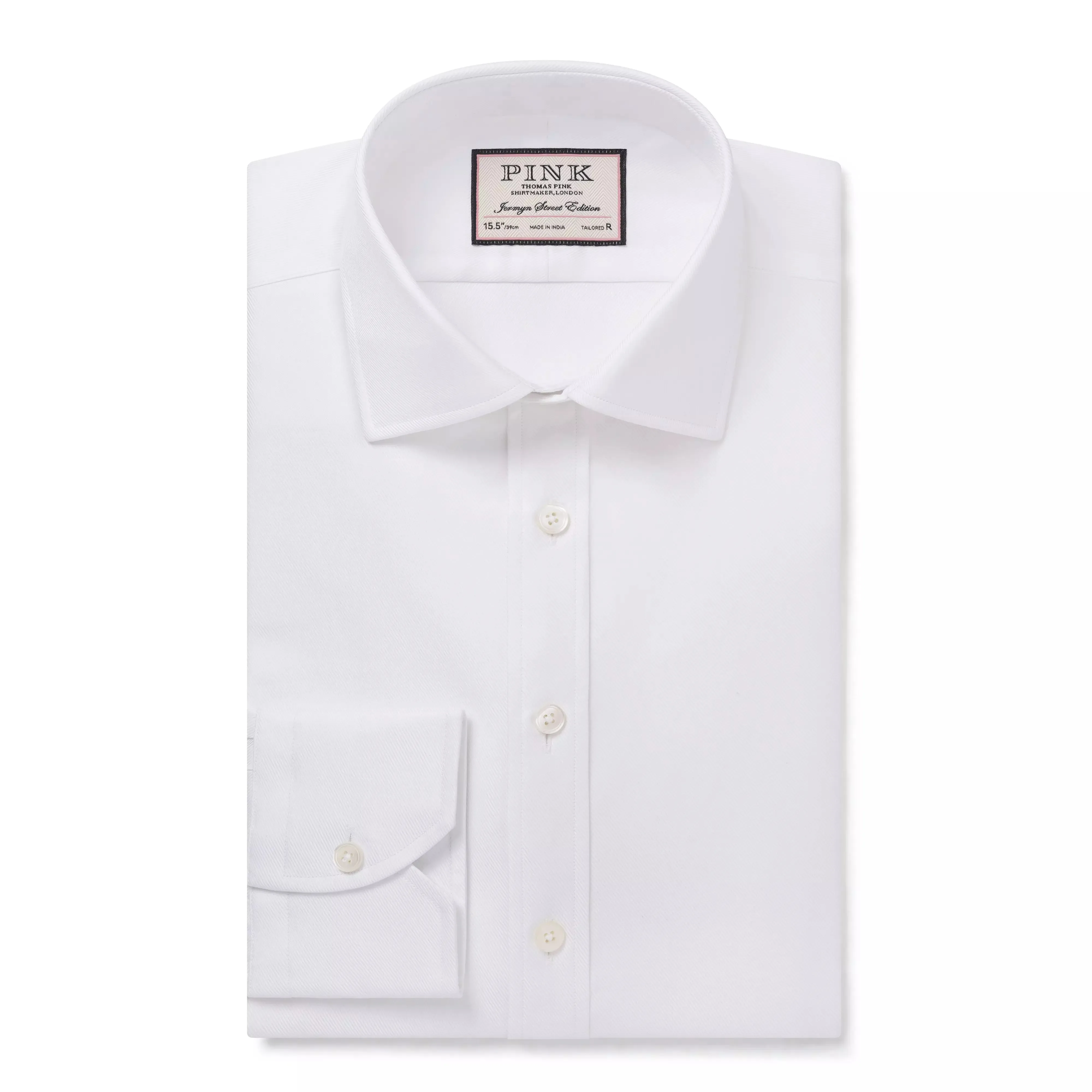 White Tailored Fit Royal Twill Dress Shirt sold by Thomas Pink