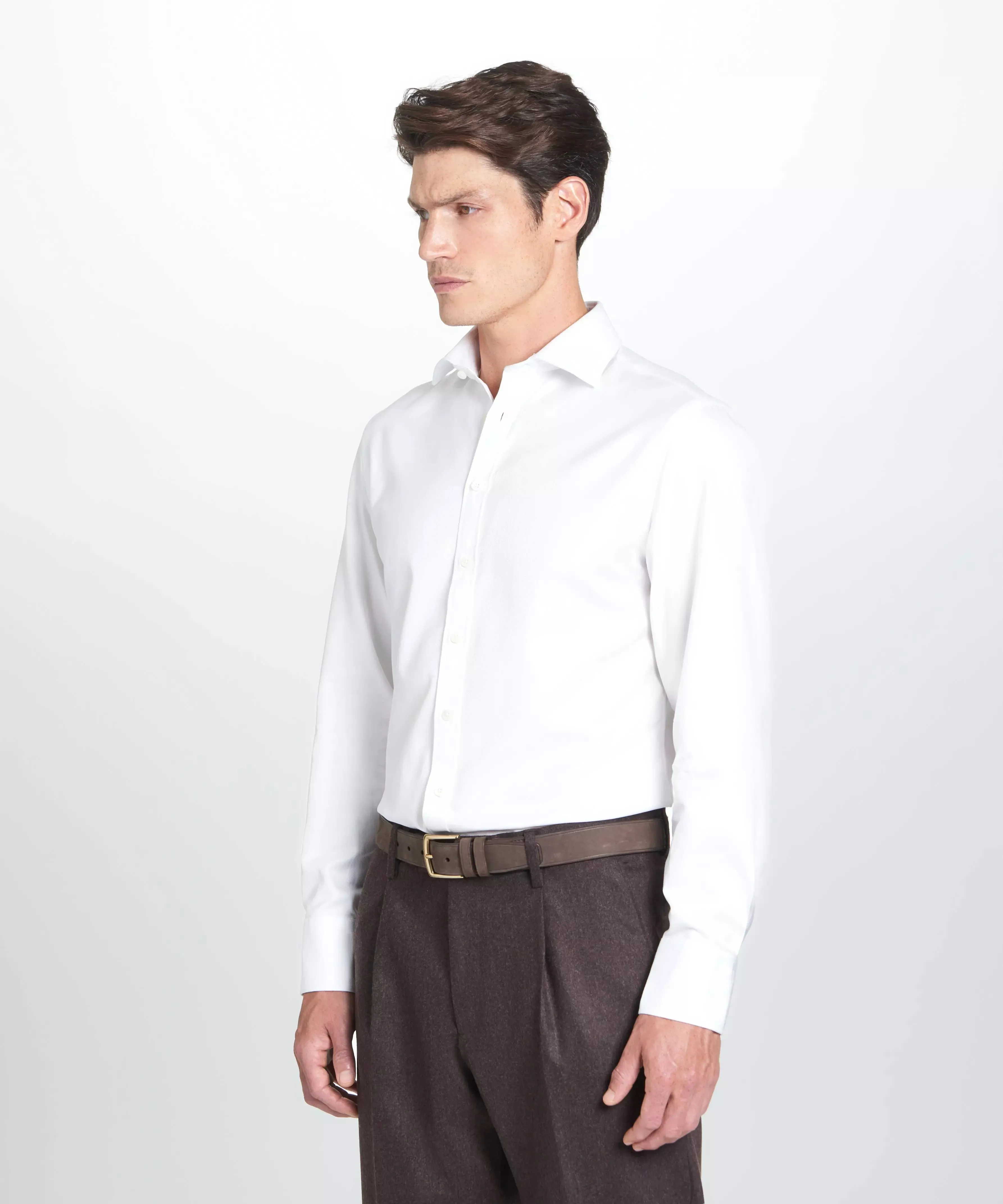 White Tailored Fit Royal Twill Dress Shirt sold by Thomas Pink product image thumbnail 4